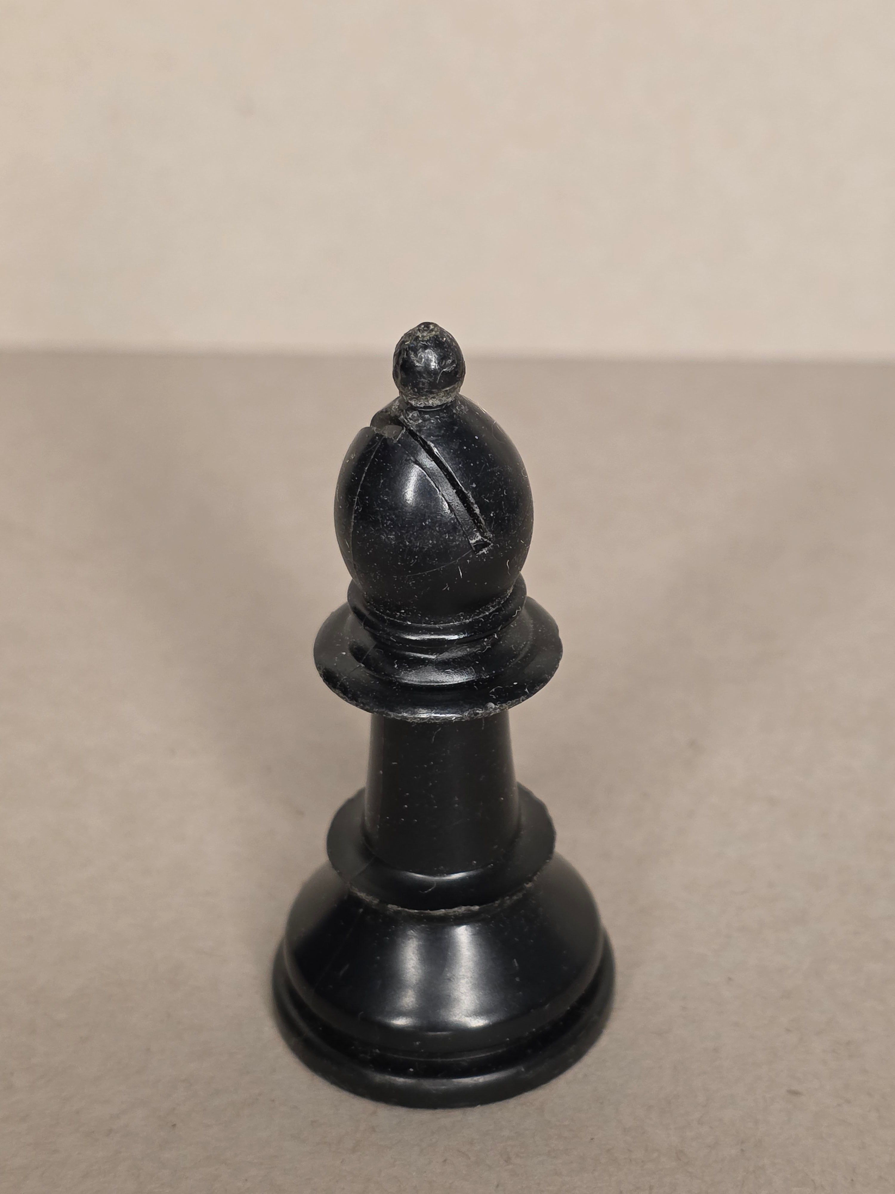 1969 Milton Bradley Staunton Chess Piece Black Bishop
