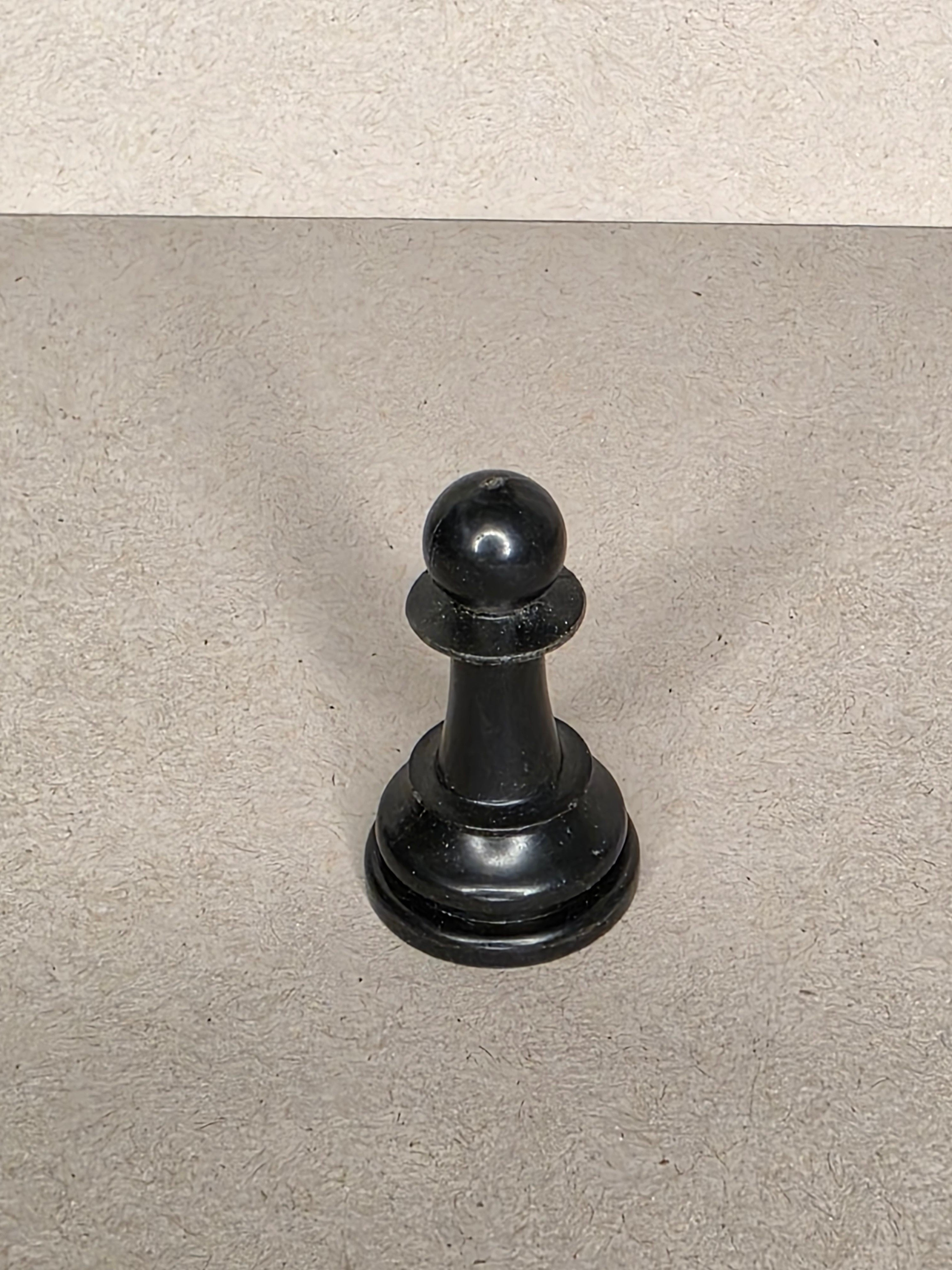 1969 Milton Bradley Staunton Chess Piece Black Pawn