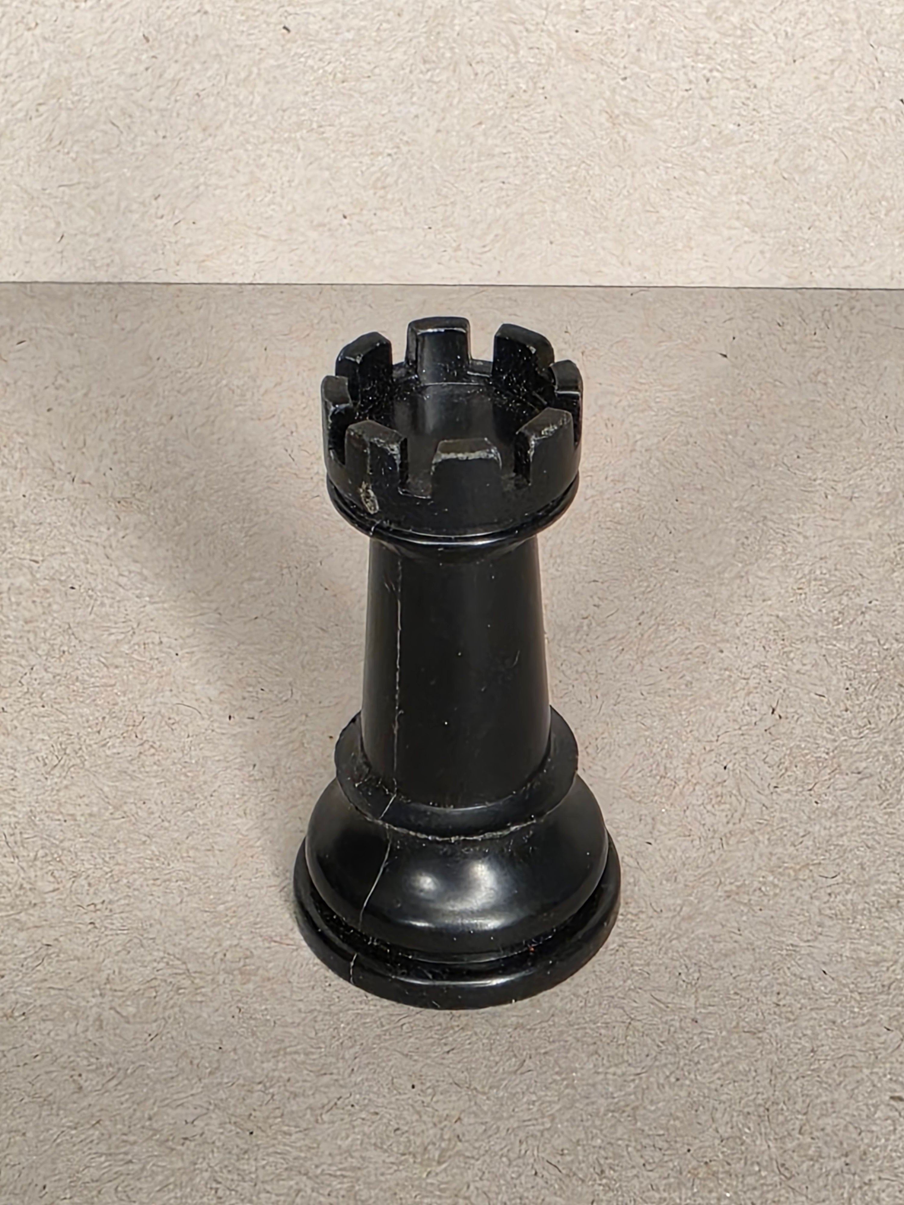 1969 Milton Bradley Staunton Chess Piece Black Rook