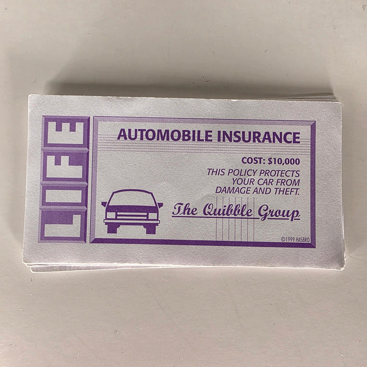 1999 Game of Life Automobile Insurance Note Replacement Single