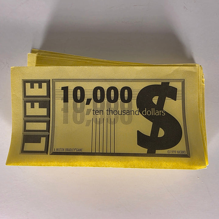 1999 Game of Life Money Replacement pack of 10 - 10000 Yellow