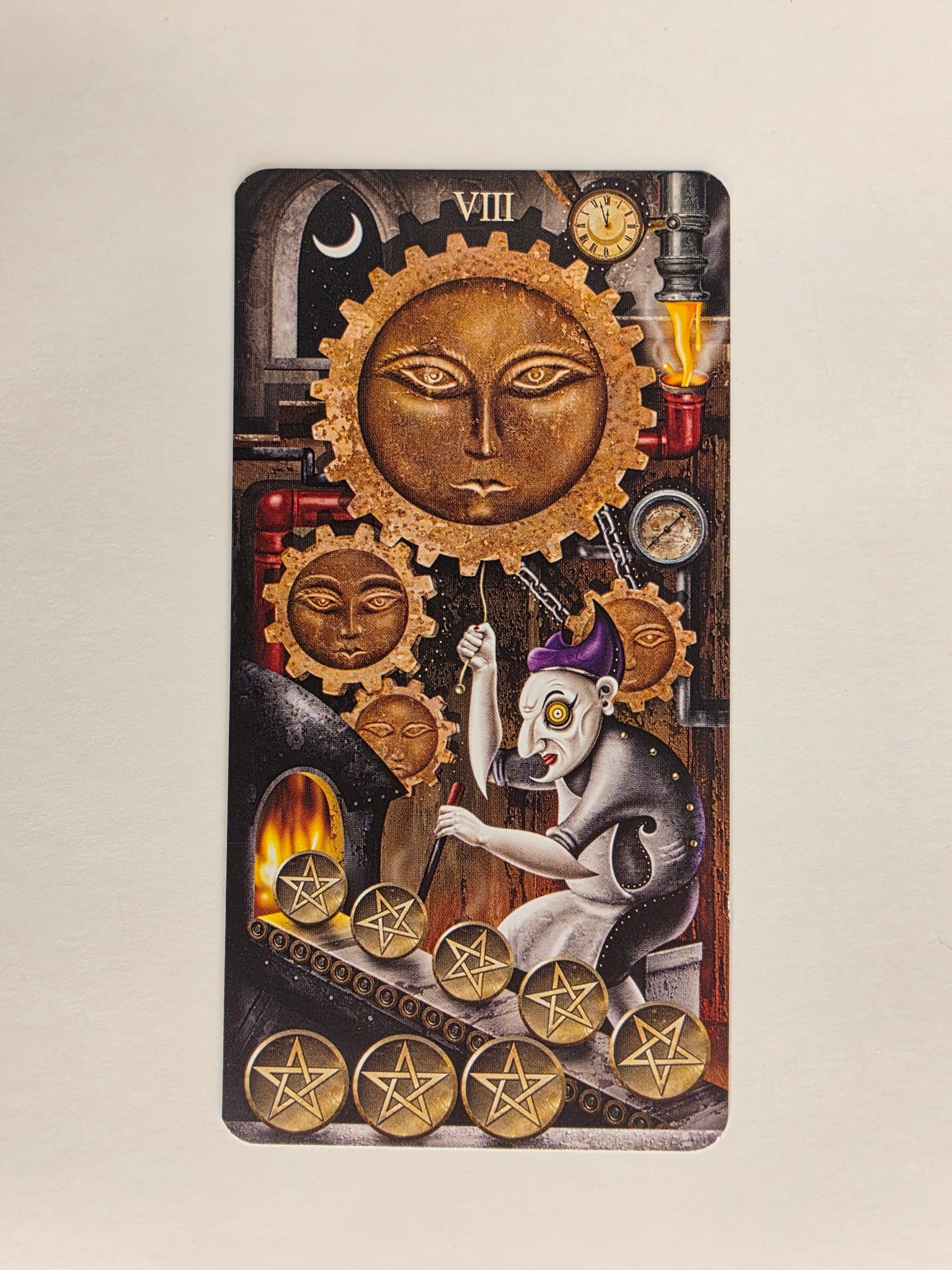 Deviant Moon Tarot Borderless Edition Eight of Pentacles Single Card Replacement