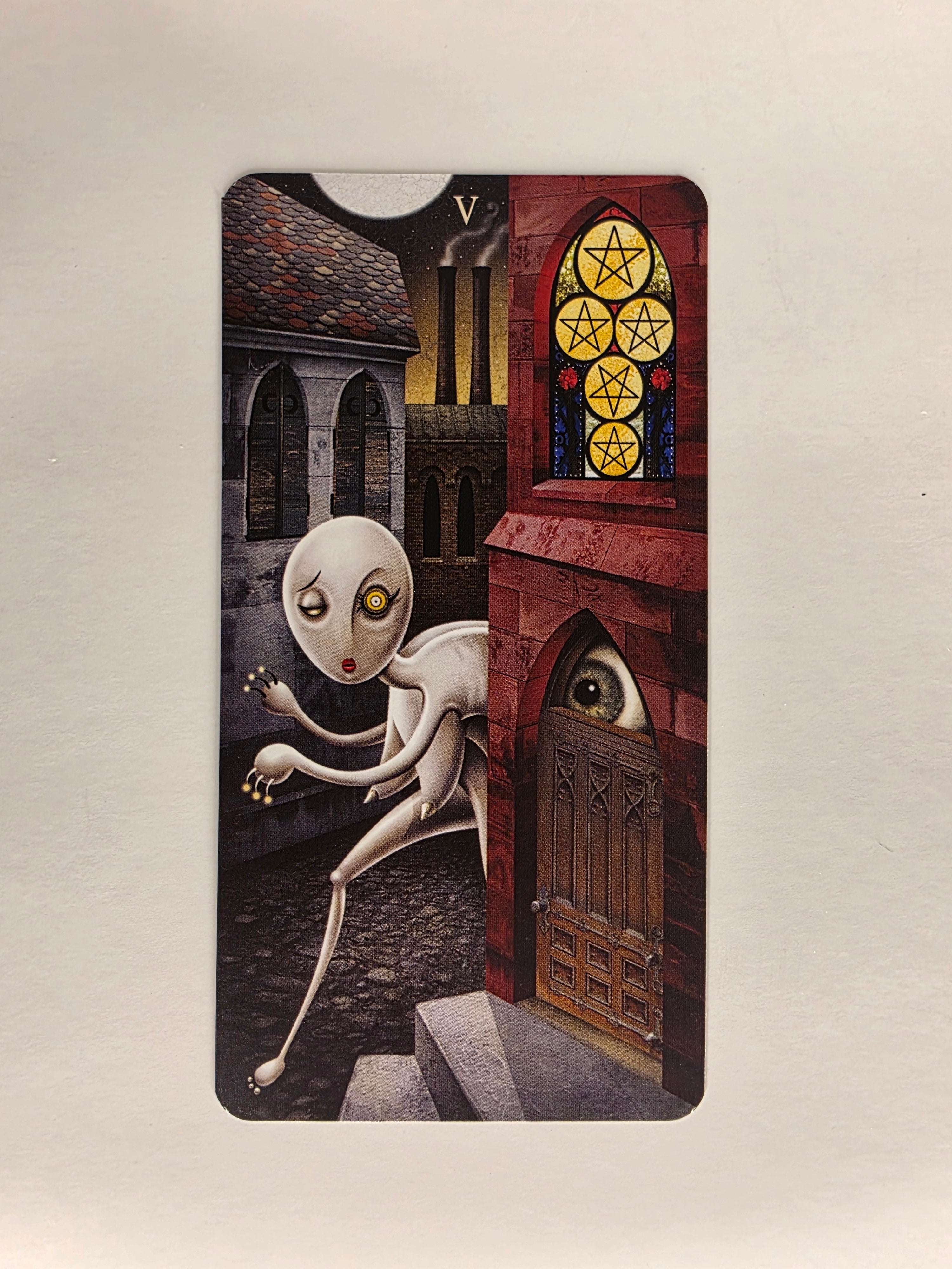 Deviant Moon Tarot Borderless Edition Five of Pentacles Single Card Replacement