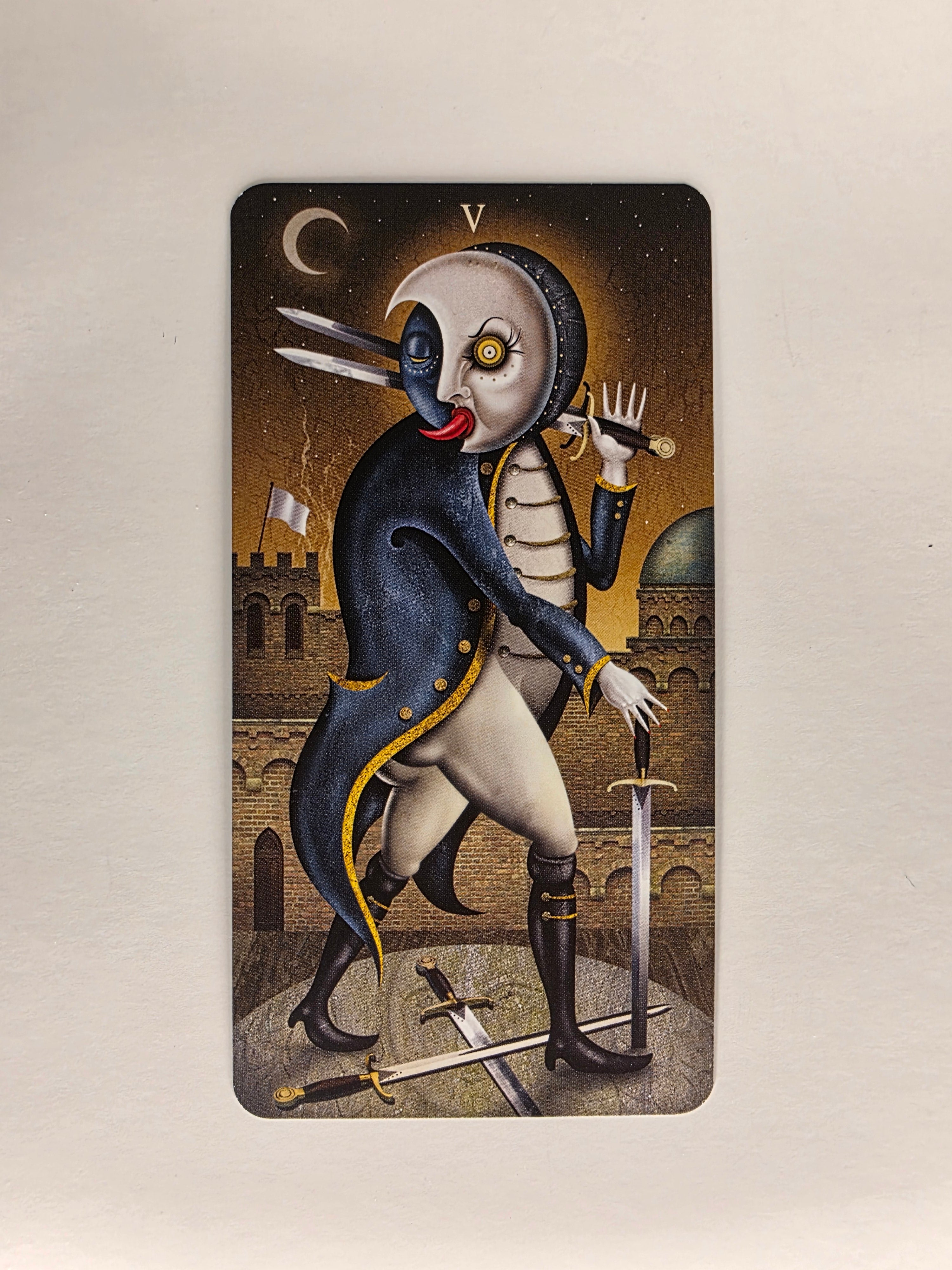 Deviant Moon Tarot Borderless Edition Five of Swords Single Card Replacement