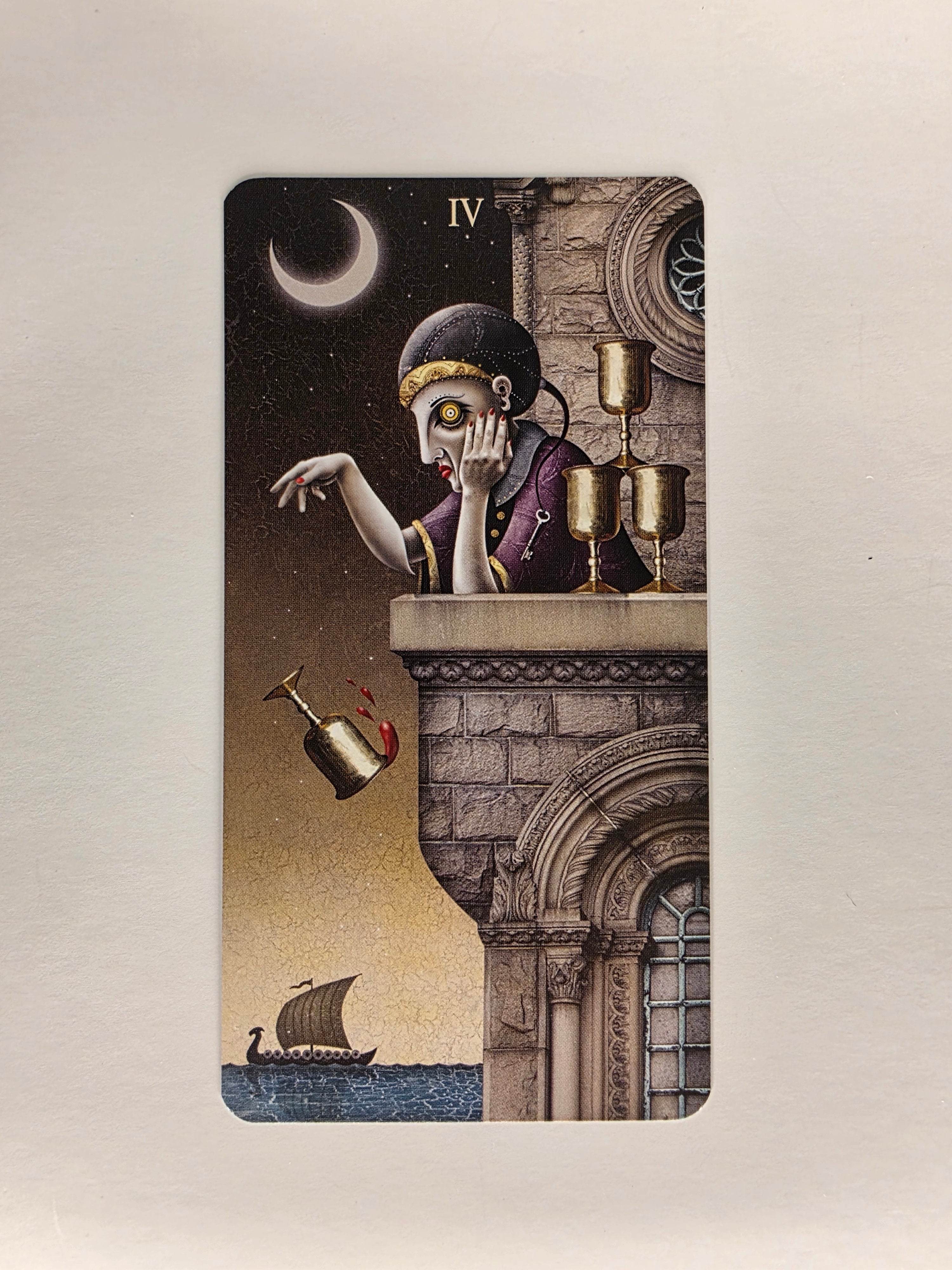 Deviant Moon Tarot Borderless Edition Four of Cups Single Card Replacement