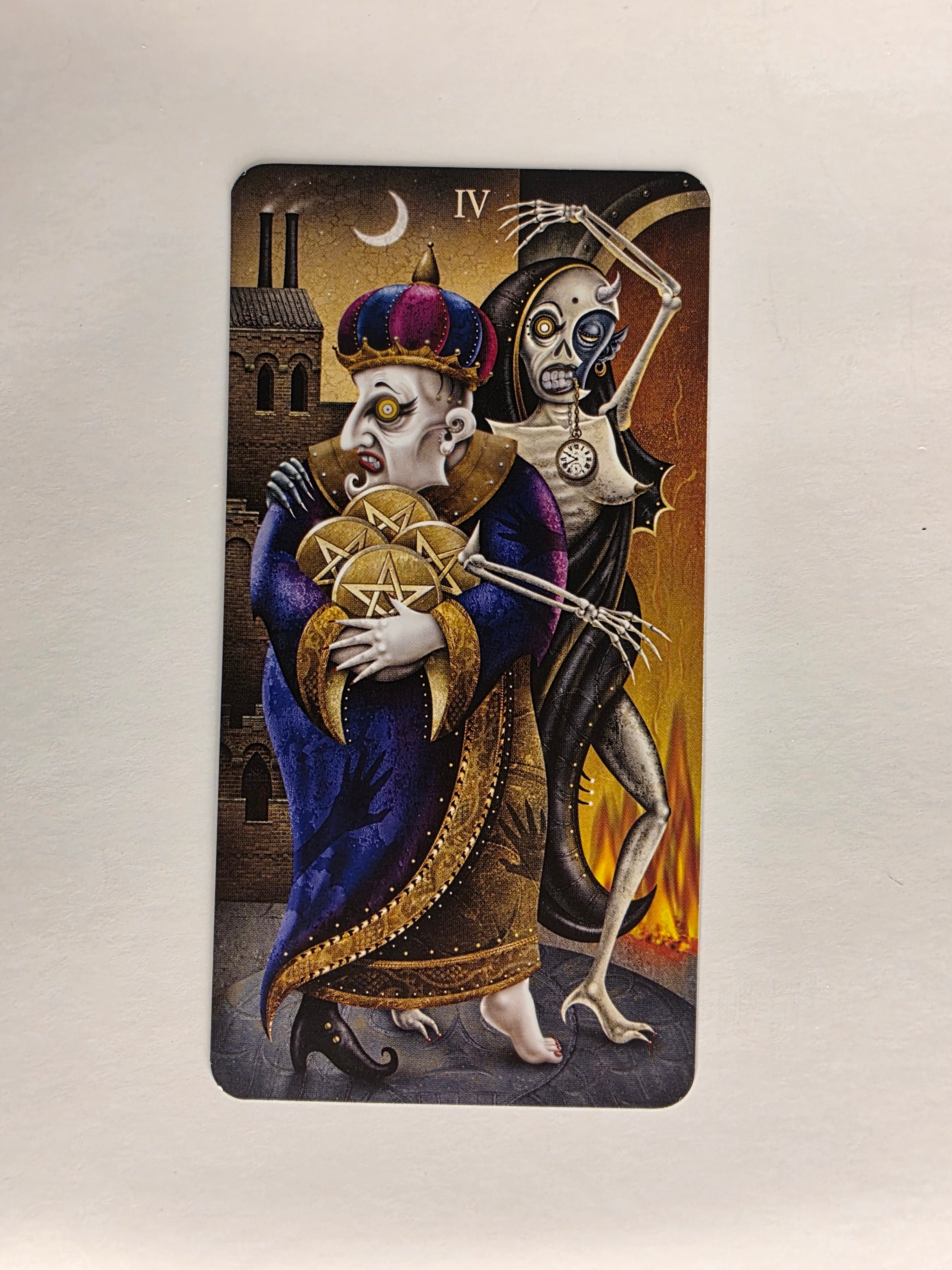 Deviant Moon Tarot Borderless Edition Four of Pentacles Single Card Replacement