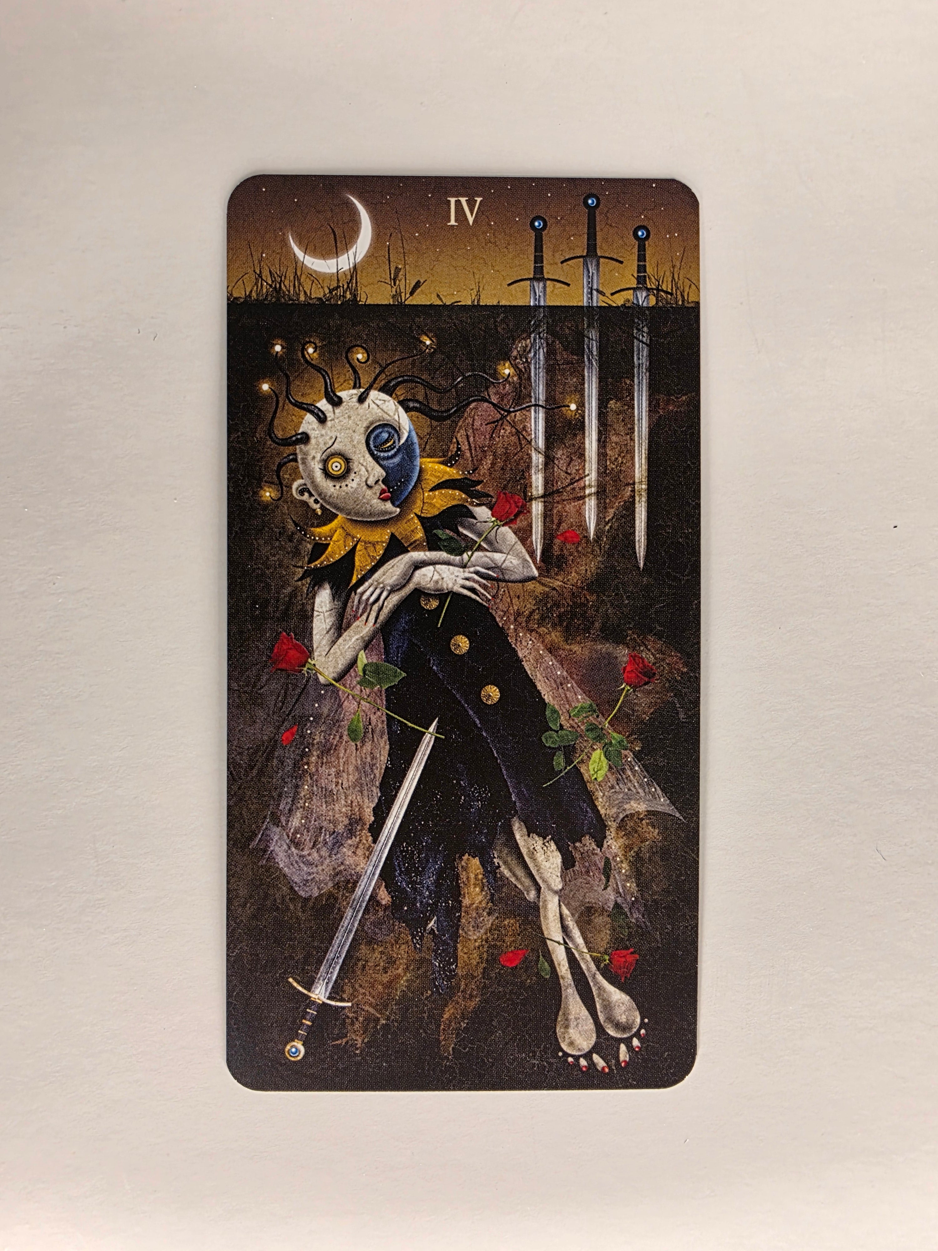 Deviant Moon Tarot Borderless Edition Four of Swords Single Card Replacement