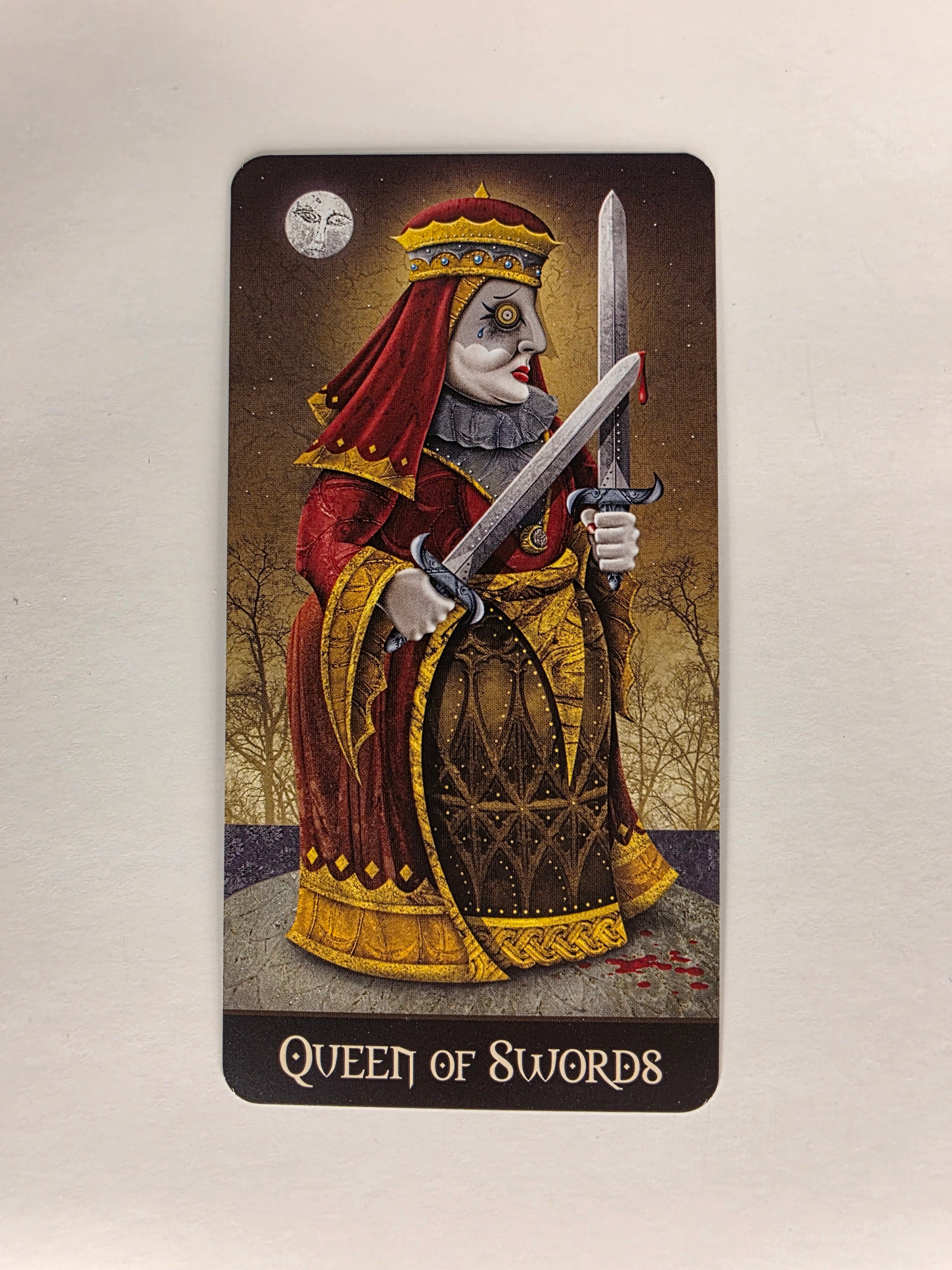 Deviant Moon Tarot Borderless Edition Queen of Swords Single Card Replacement