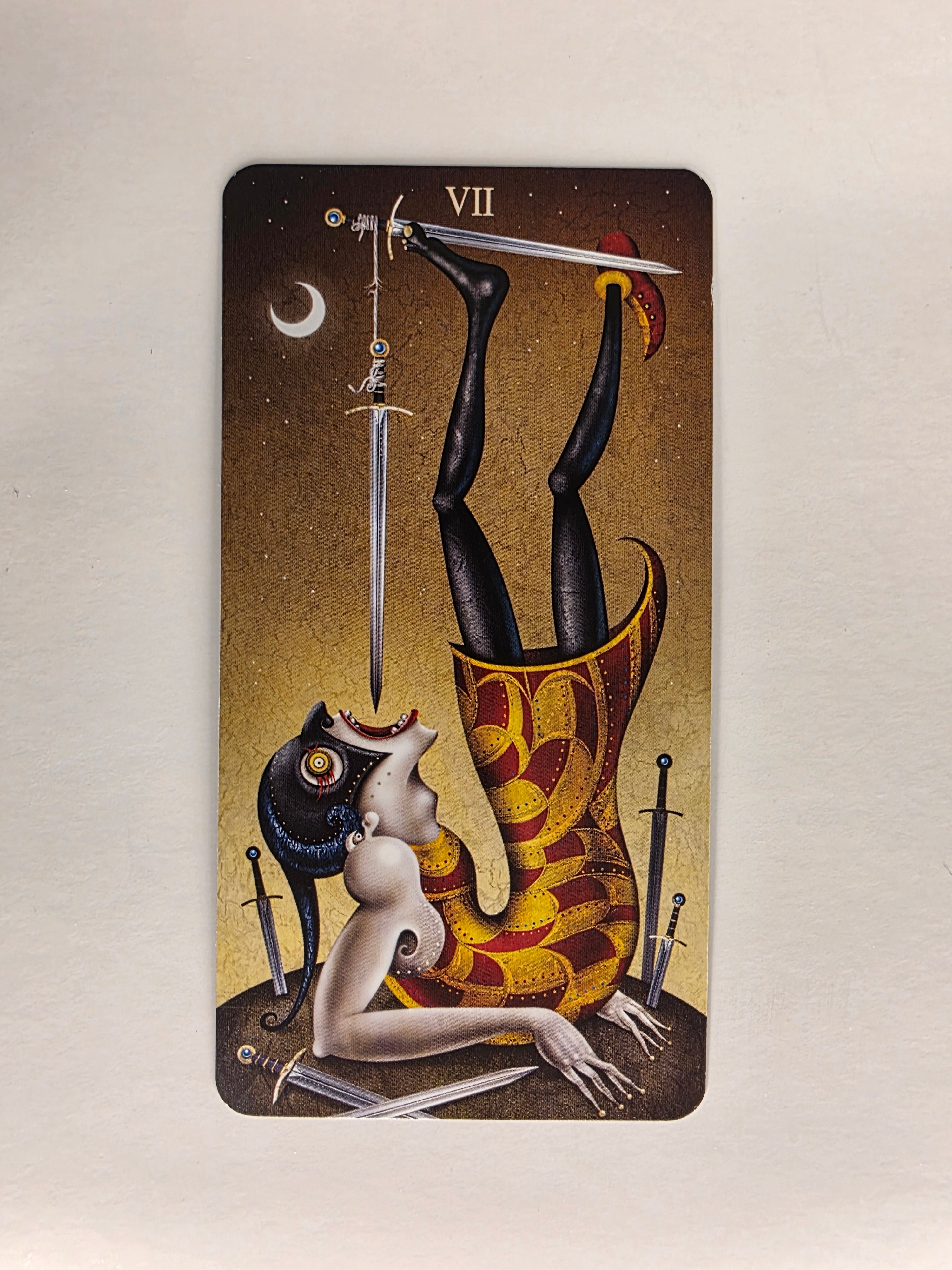 Deviant Moon Tarot Borderless Edition Seven of Swords Single Card Replacement