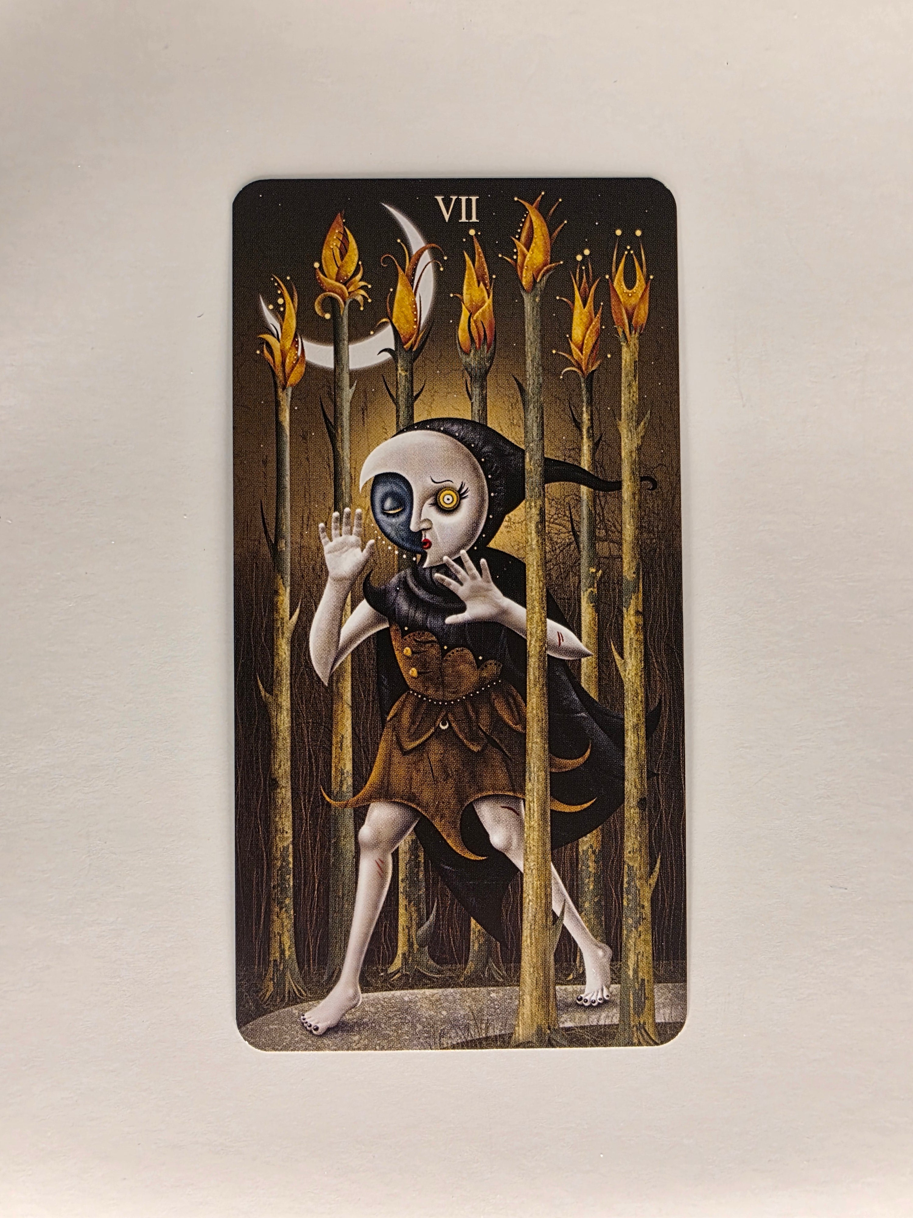 Deviant Moon Tarot Borderless Edition Seven of Wands Single Card Replacement