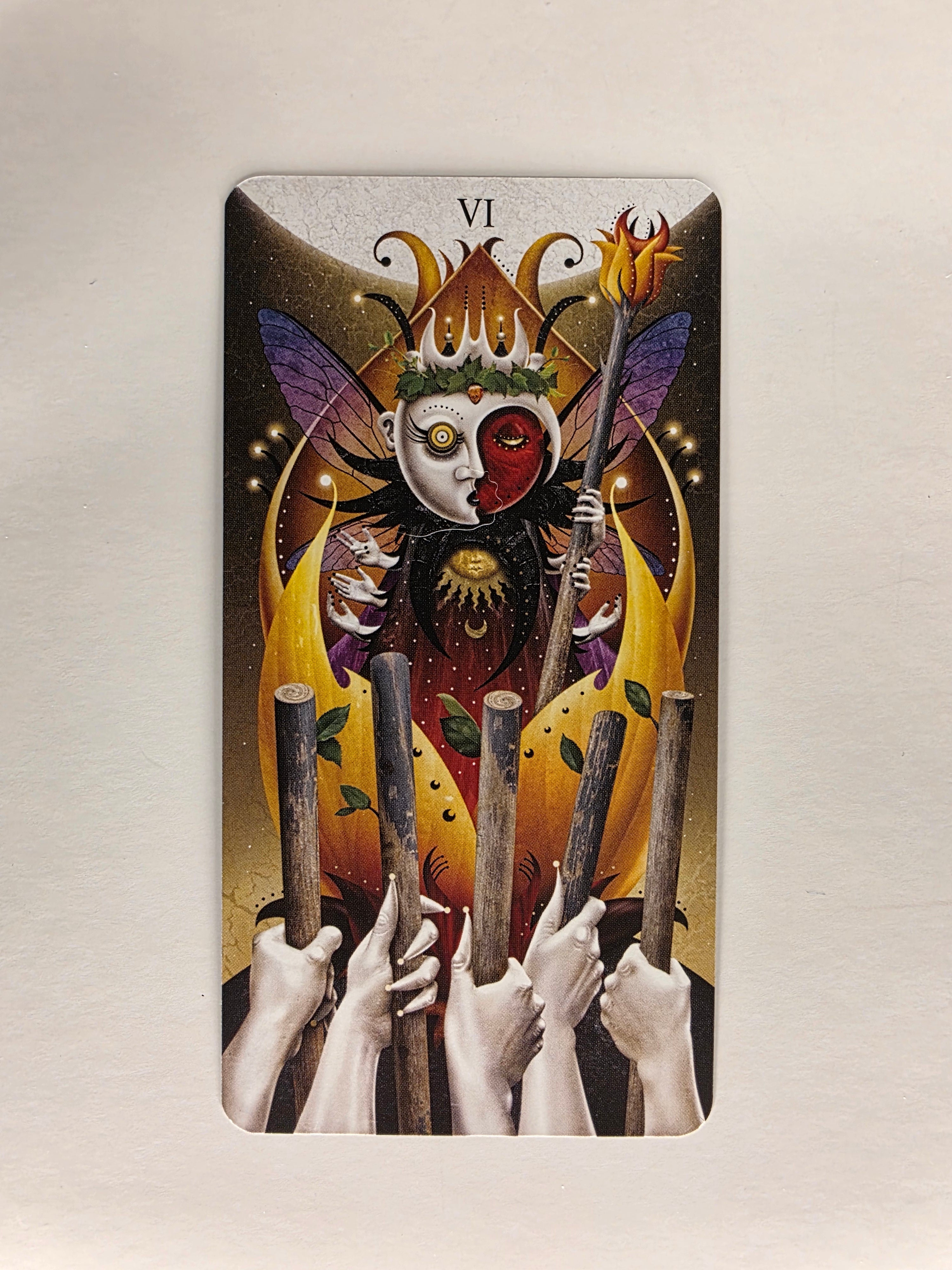 Deviant Moon Tarot Borderless Edition Six of Wands Single Card Replacement