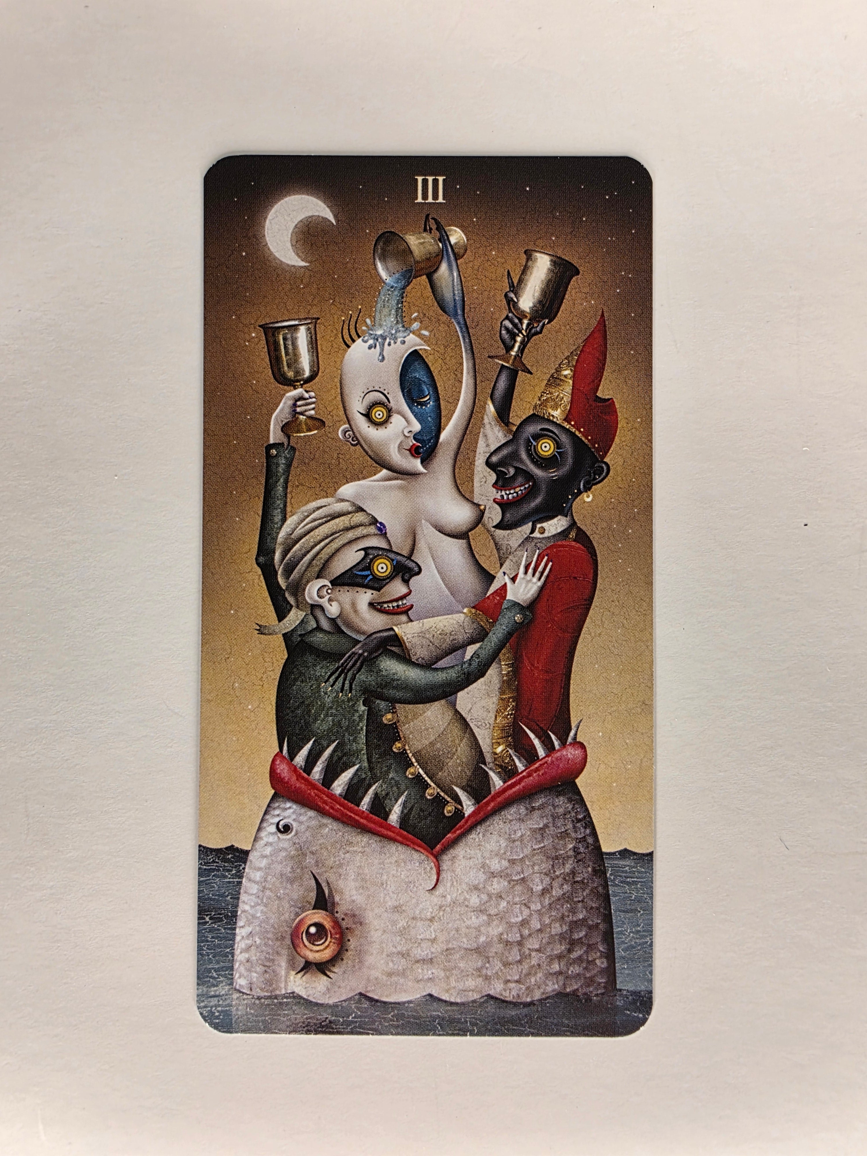 Deviant Moon Tarot Borderless Edition Three of Cups Single Card Replacement