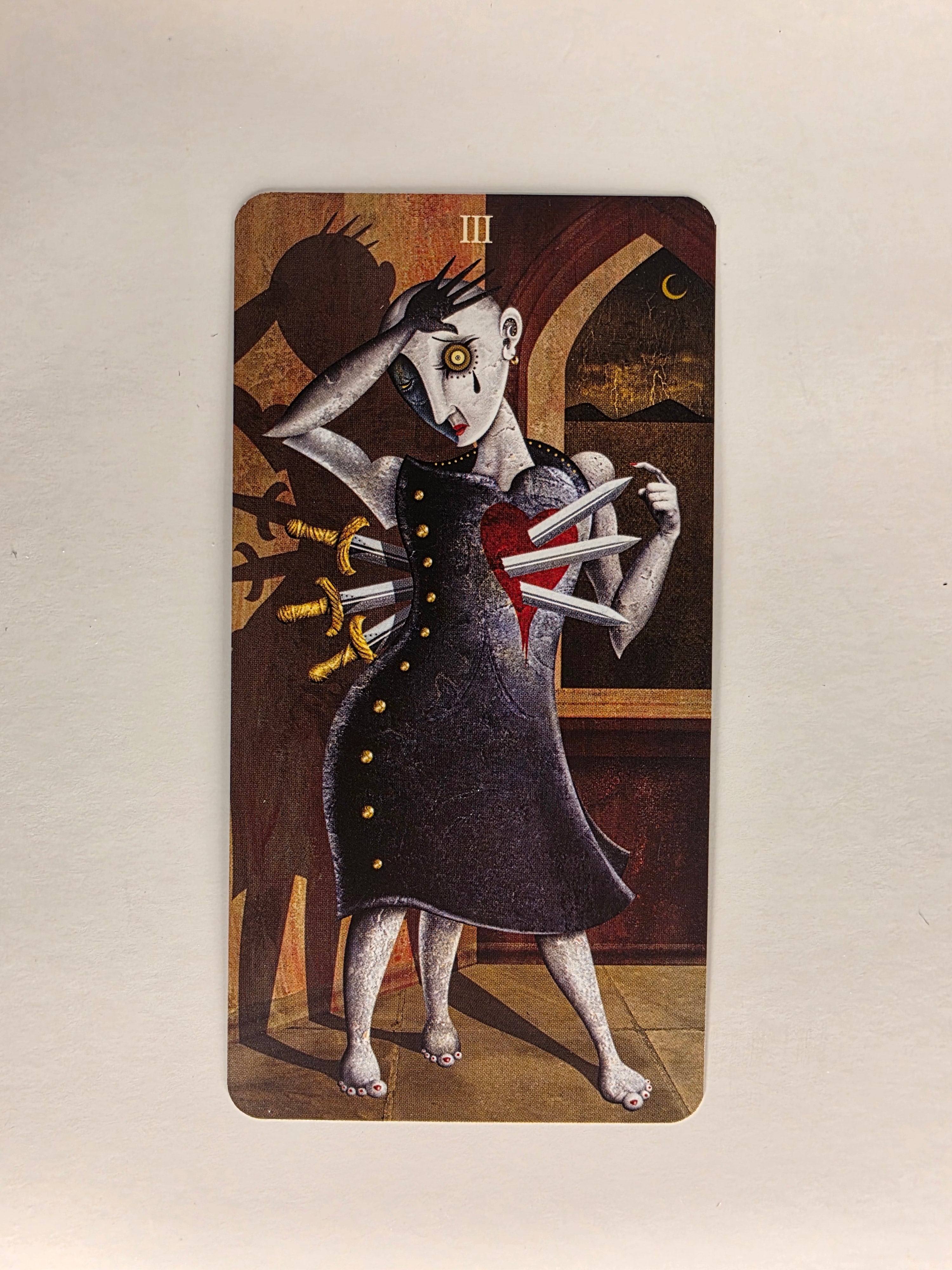 Deviant Moon Tarot Borderless Edition Three of Swords Single Card Replacement