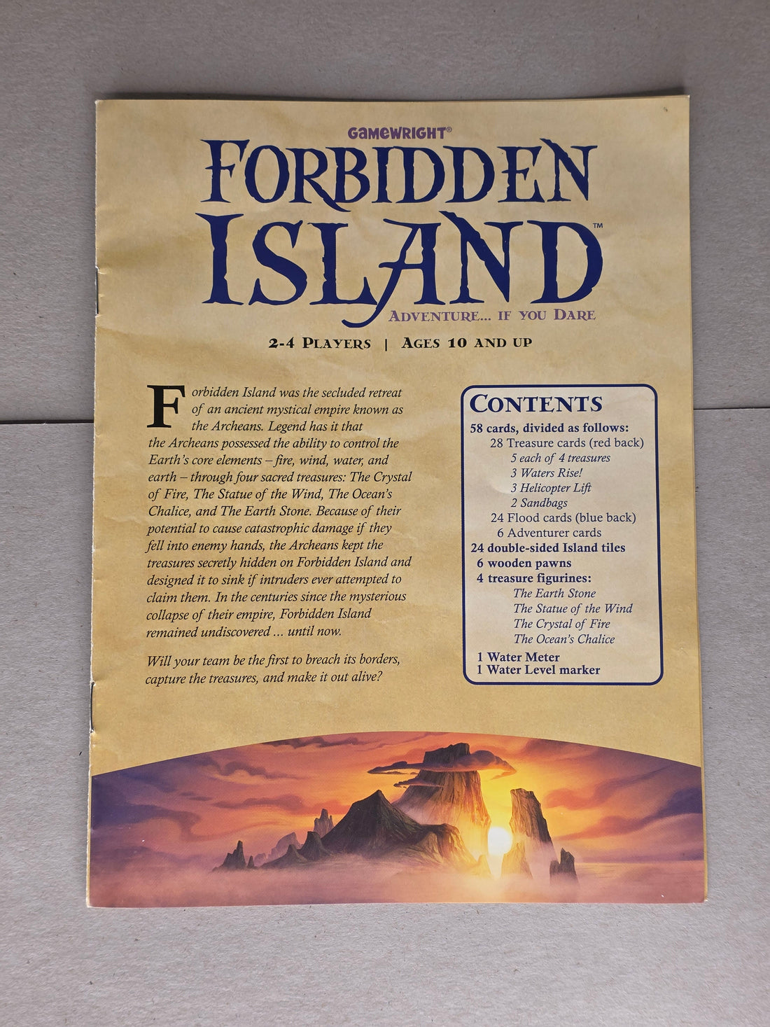 Forbidden Island Rulebook – Replacement Instructions