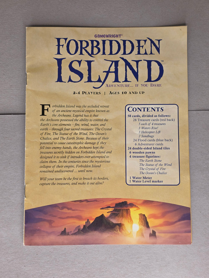 Forbidden Island Rulebook – Replacement Instructions
