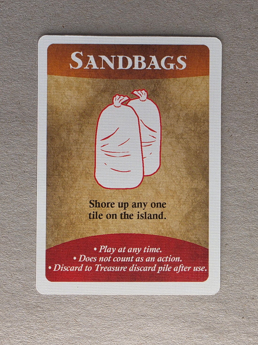 Forbidden Island Treasure Card Replacement Sandbags