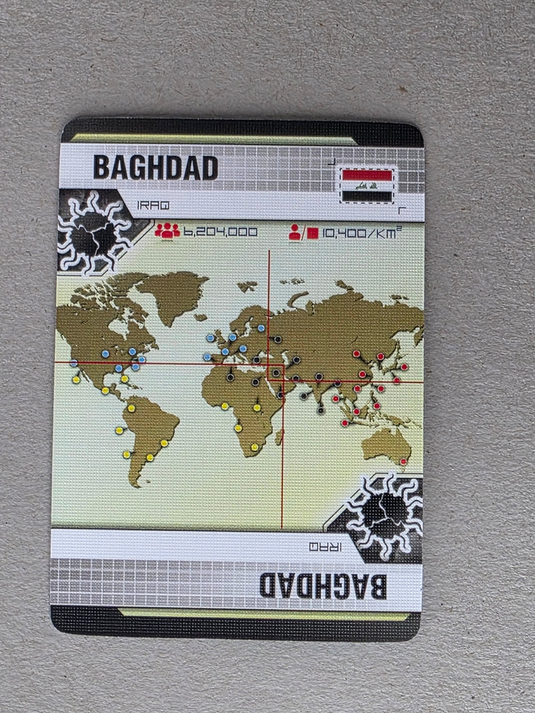 Pandemic Baghdad Player City Card Replacements