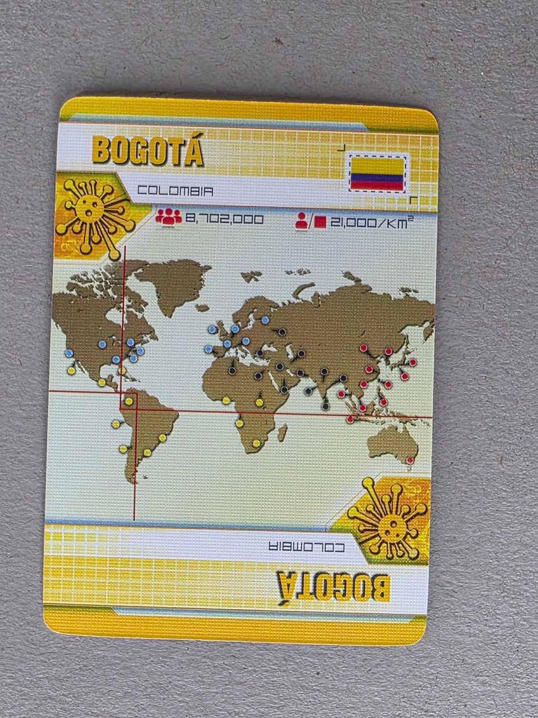 Pandemic Bogota Player City Card Replacements