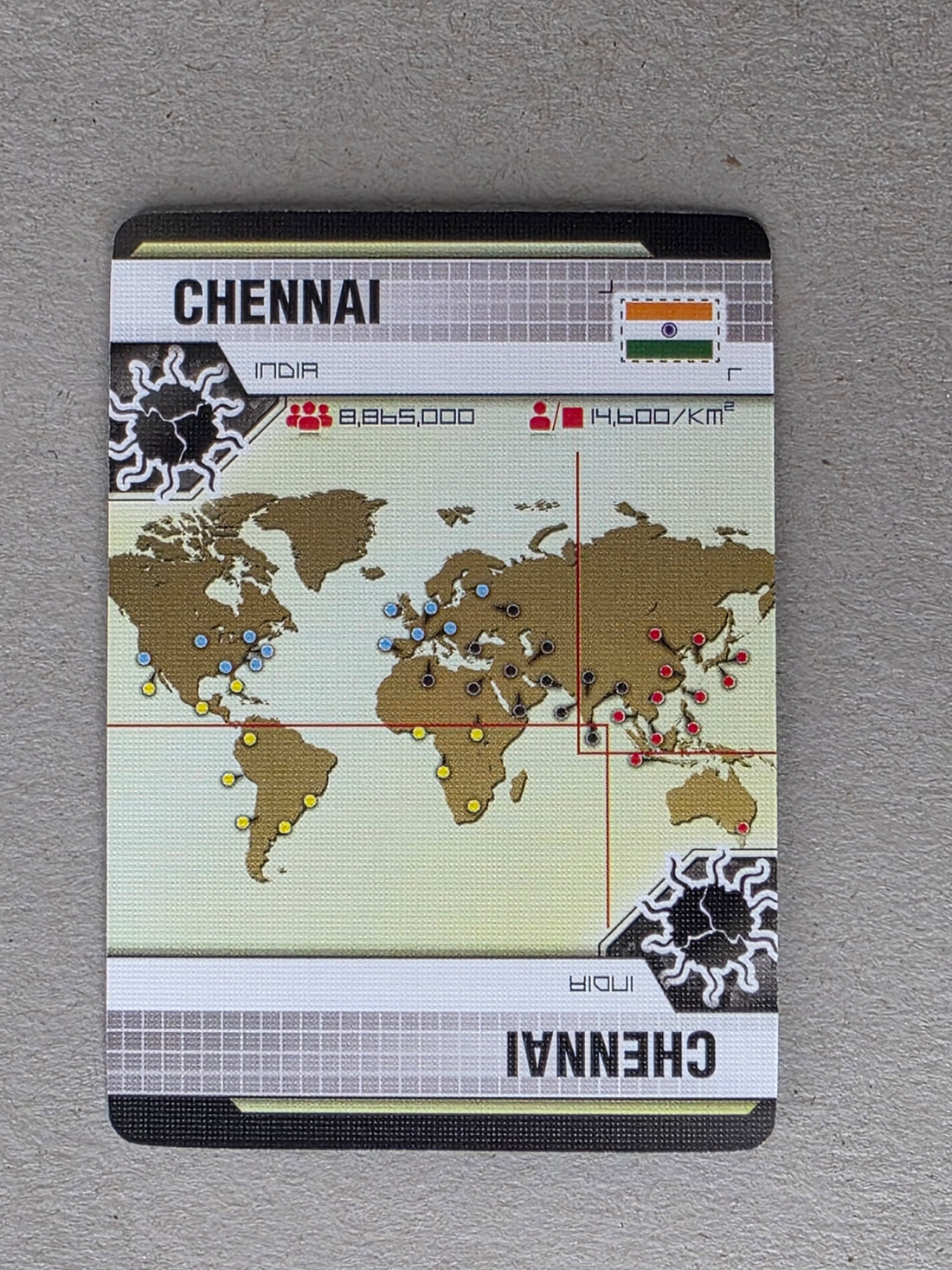 Pandemic Chennai Player City Card Replacements