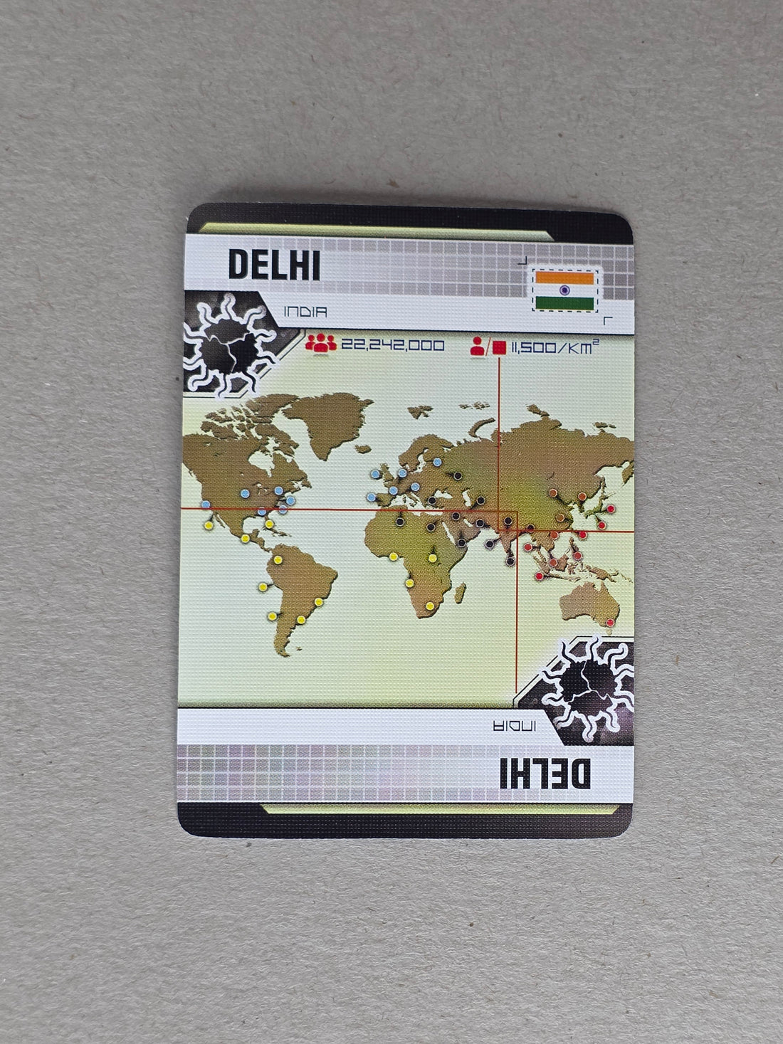 Pandemic Delhi Player City Card Replacements