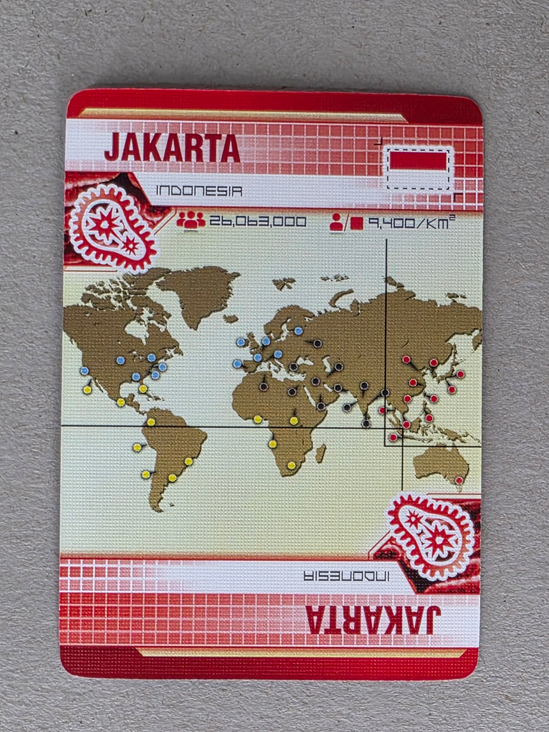 Pandemic Jakarta Player City Card Replacements