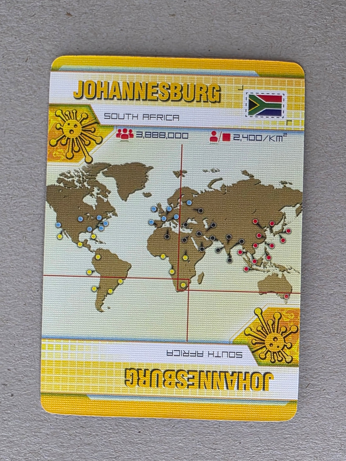 Pandemic Johannesburg Player City Card Replacements
