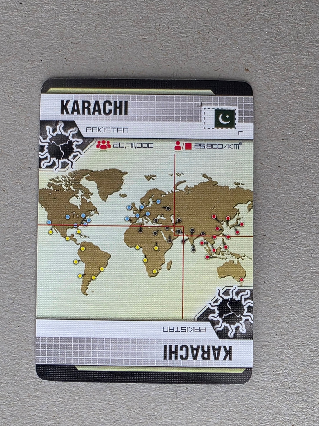 Pandemic Karachi Player City Card Replacements