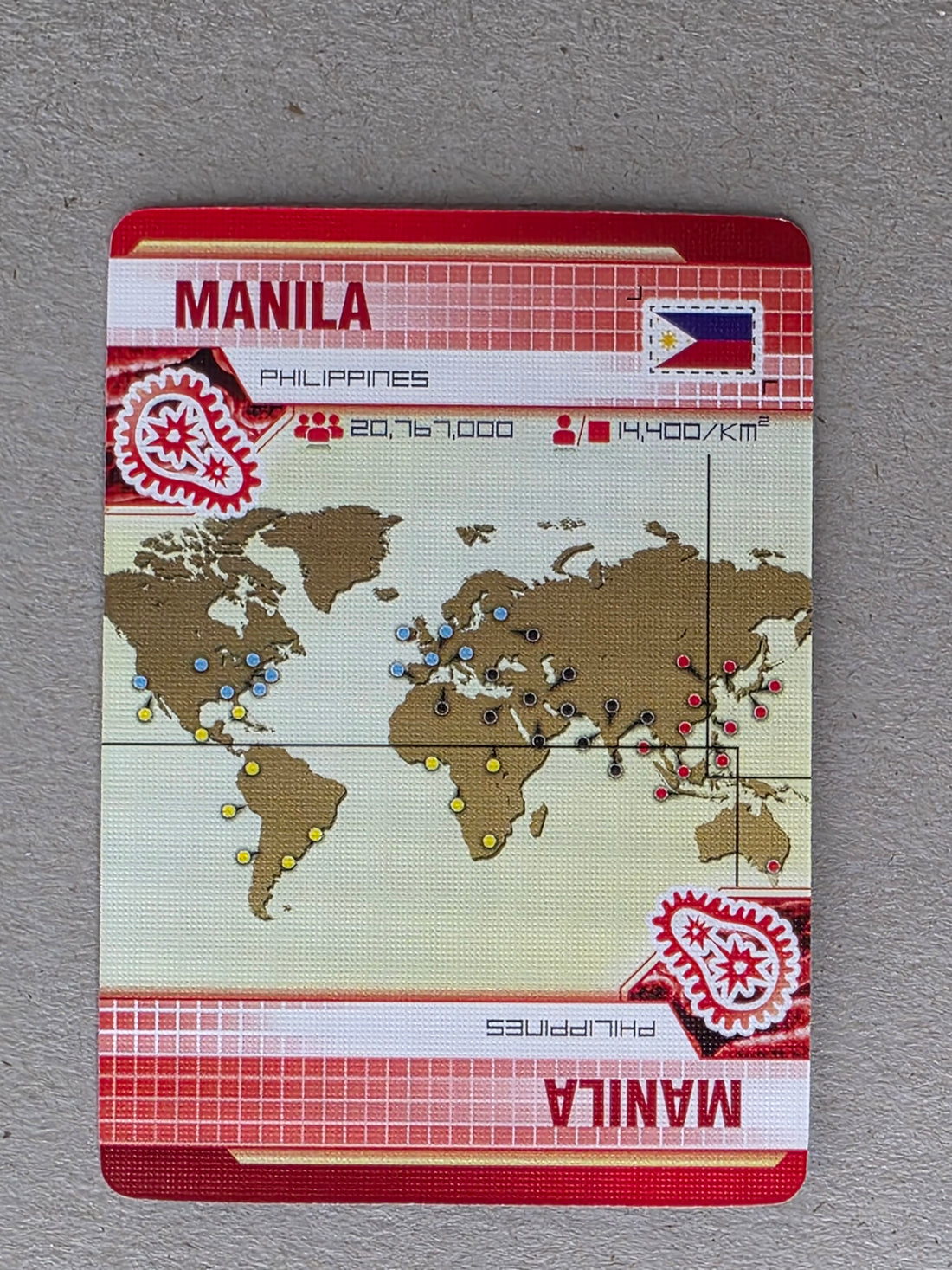 Pandemic Manila Player City Card Replacements