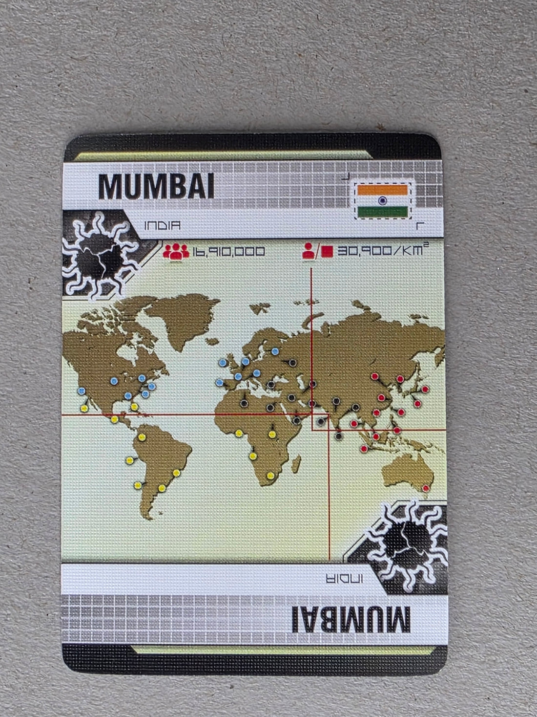 Pandemic Mumbai Player City Card Replacements