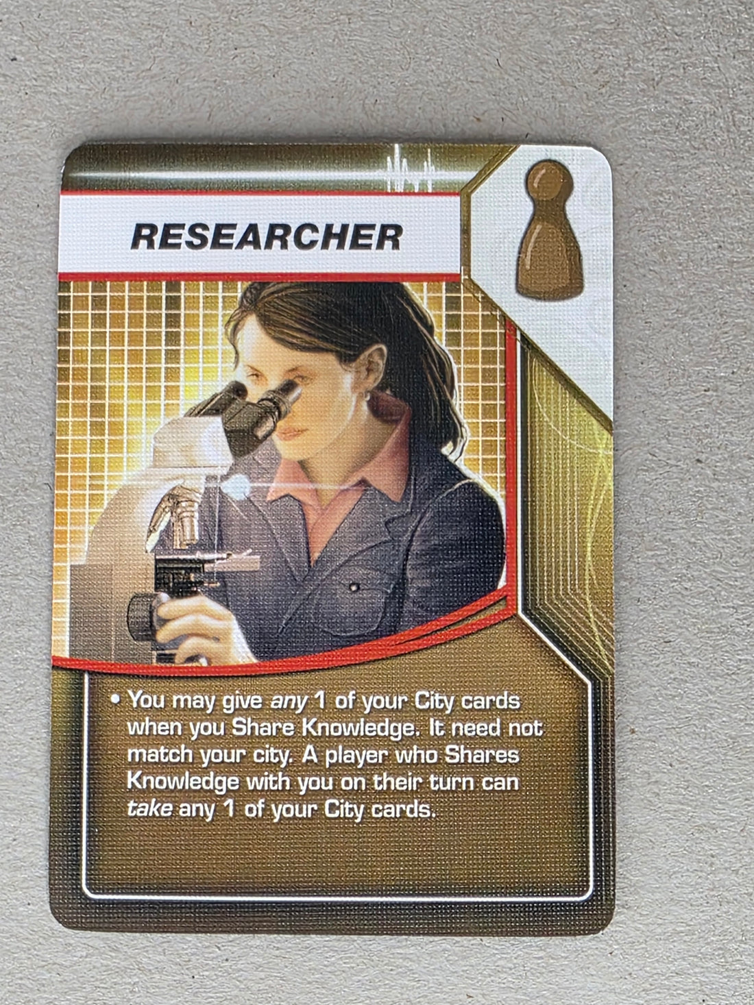 Pandemic Researcher Player Role Card Replacement