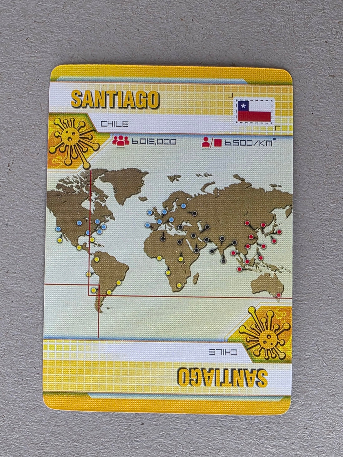 Pandemic Santiago Player City Card Replacements