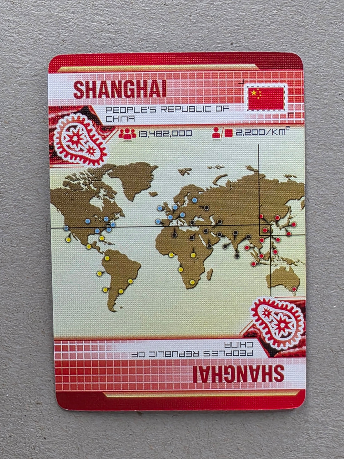 Pandemic Shanghai Player City Card Replacements