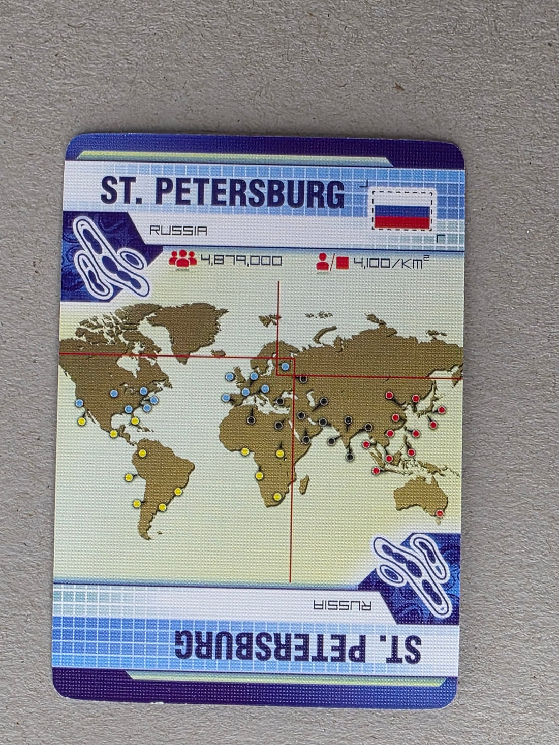 Pandemic St Petersburg Player City Card Replacements