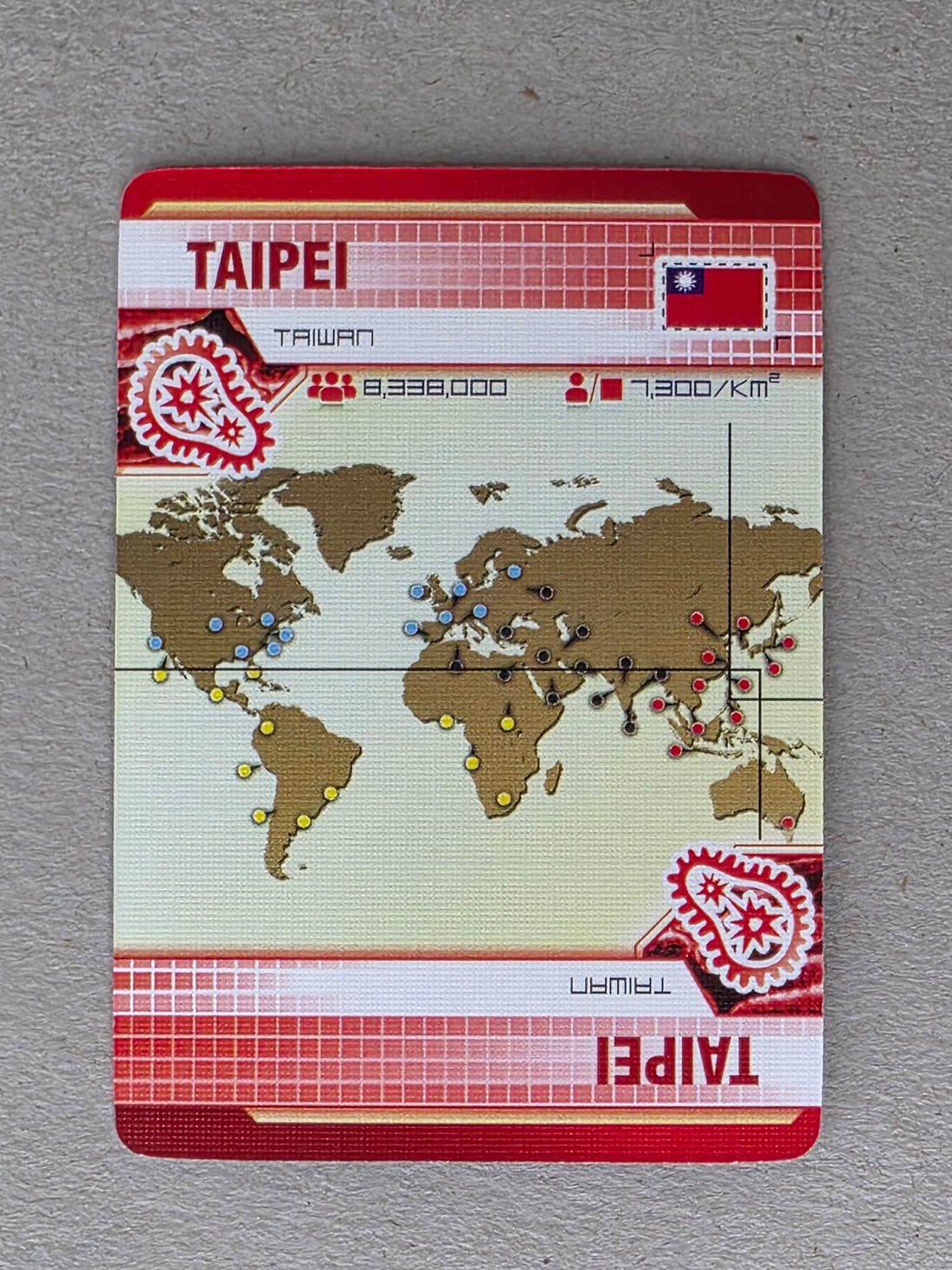 Pandemic Taipei Player City Card Replacements