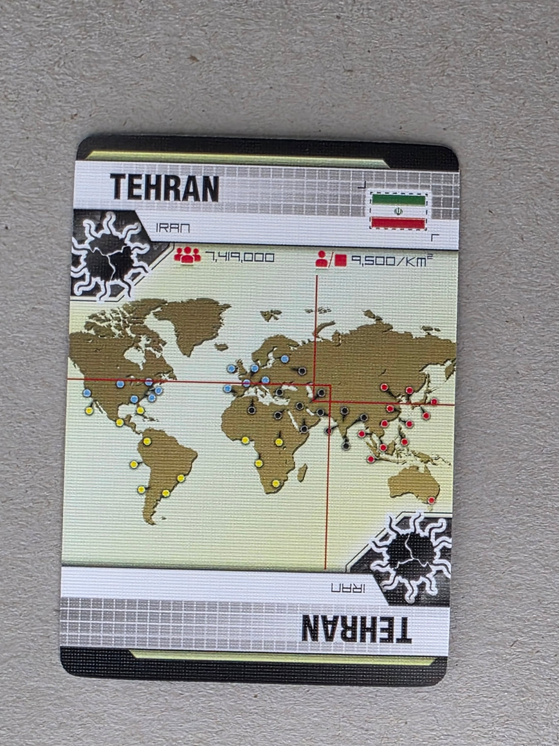 Pandemic Tehran Player City Card Replacements