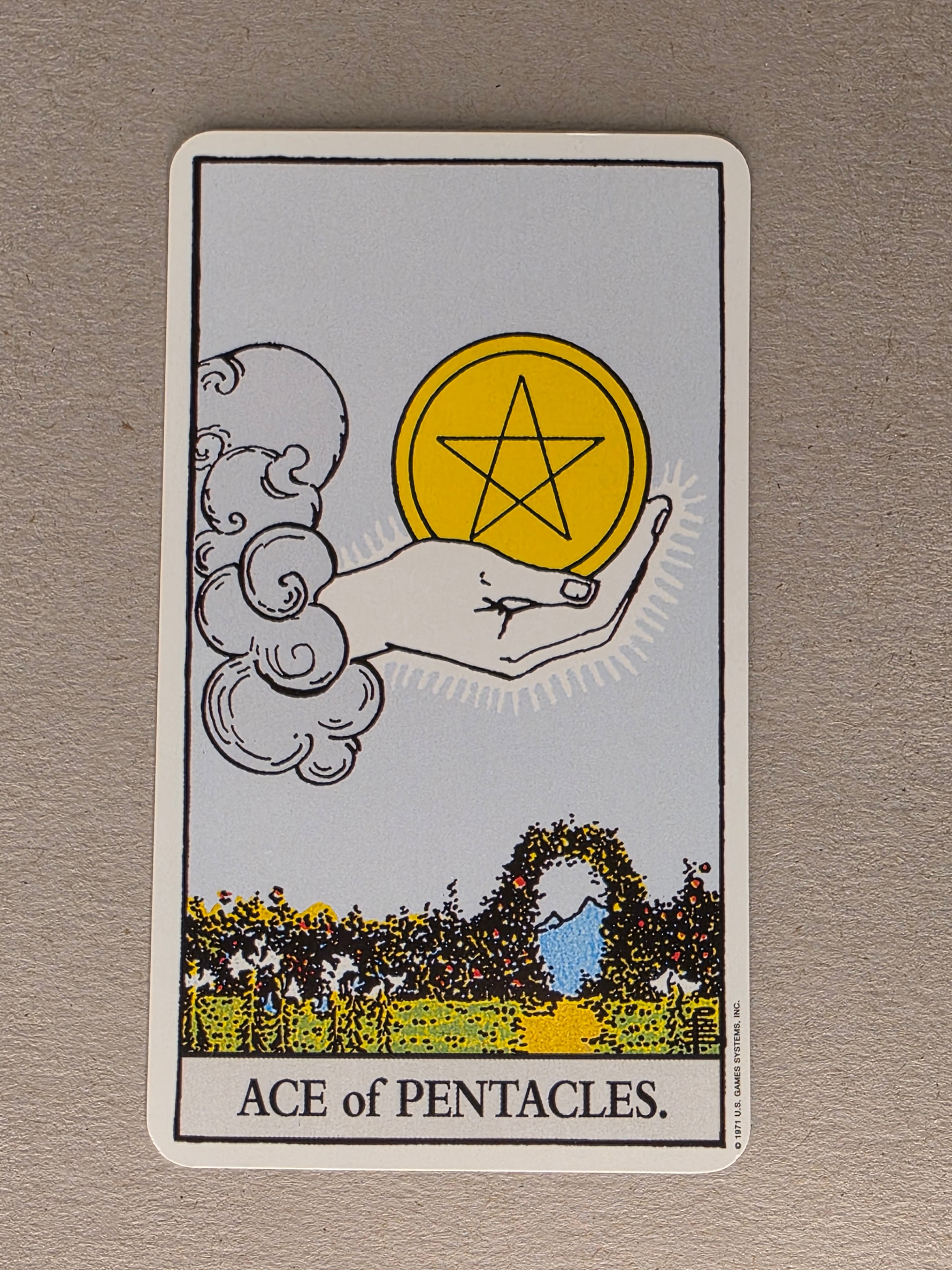 Rider Waite Tarot Ace of Pentacles Single Card Replacement