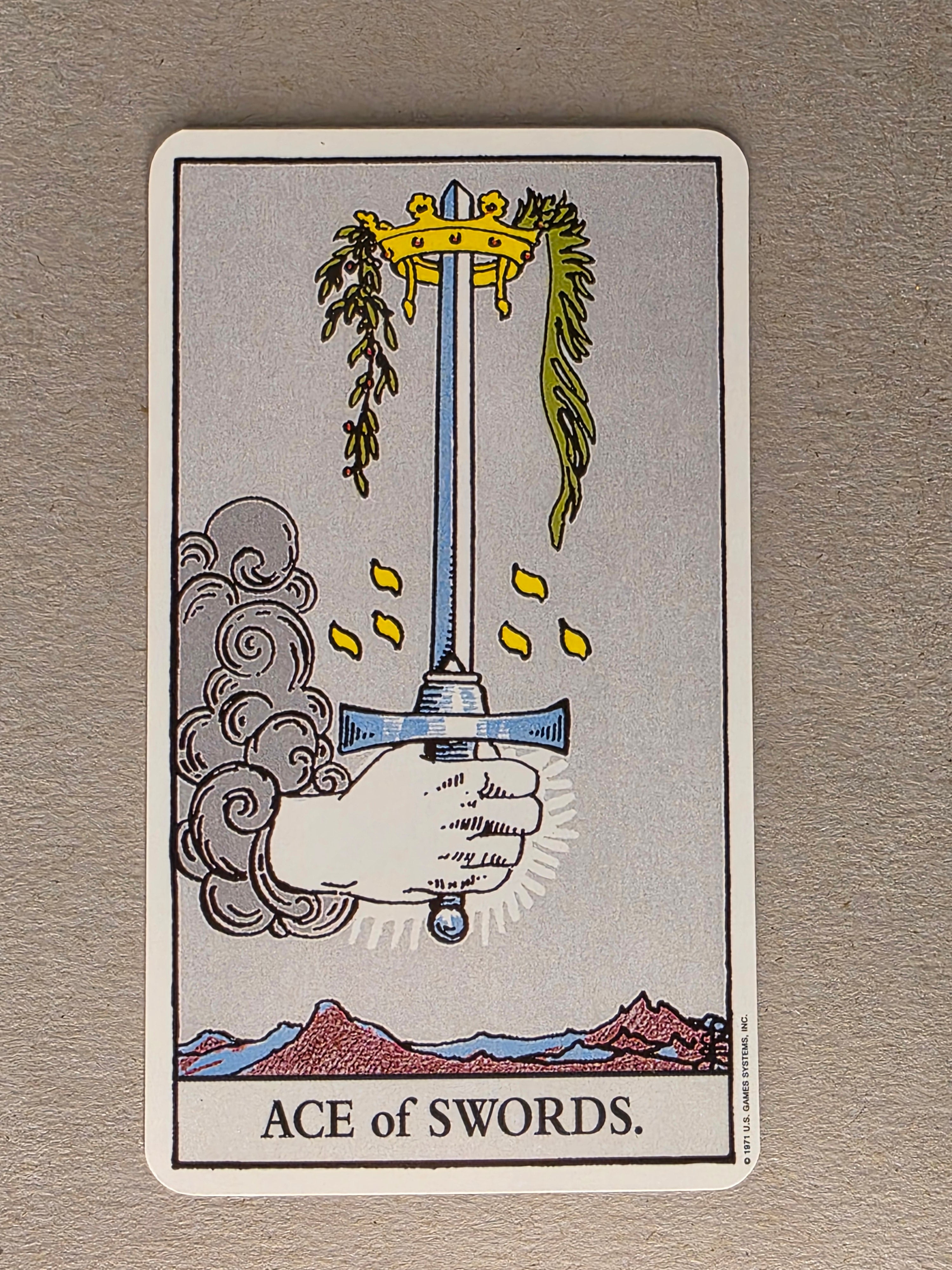 Rider Waite Tarot Ace of Swords Single Card Replacement