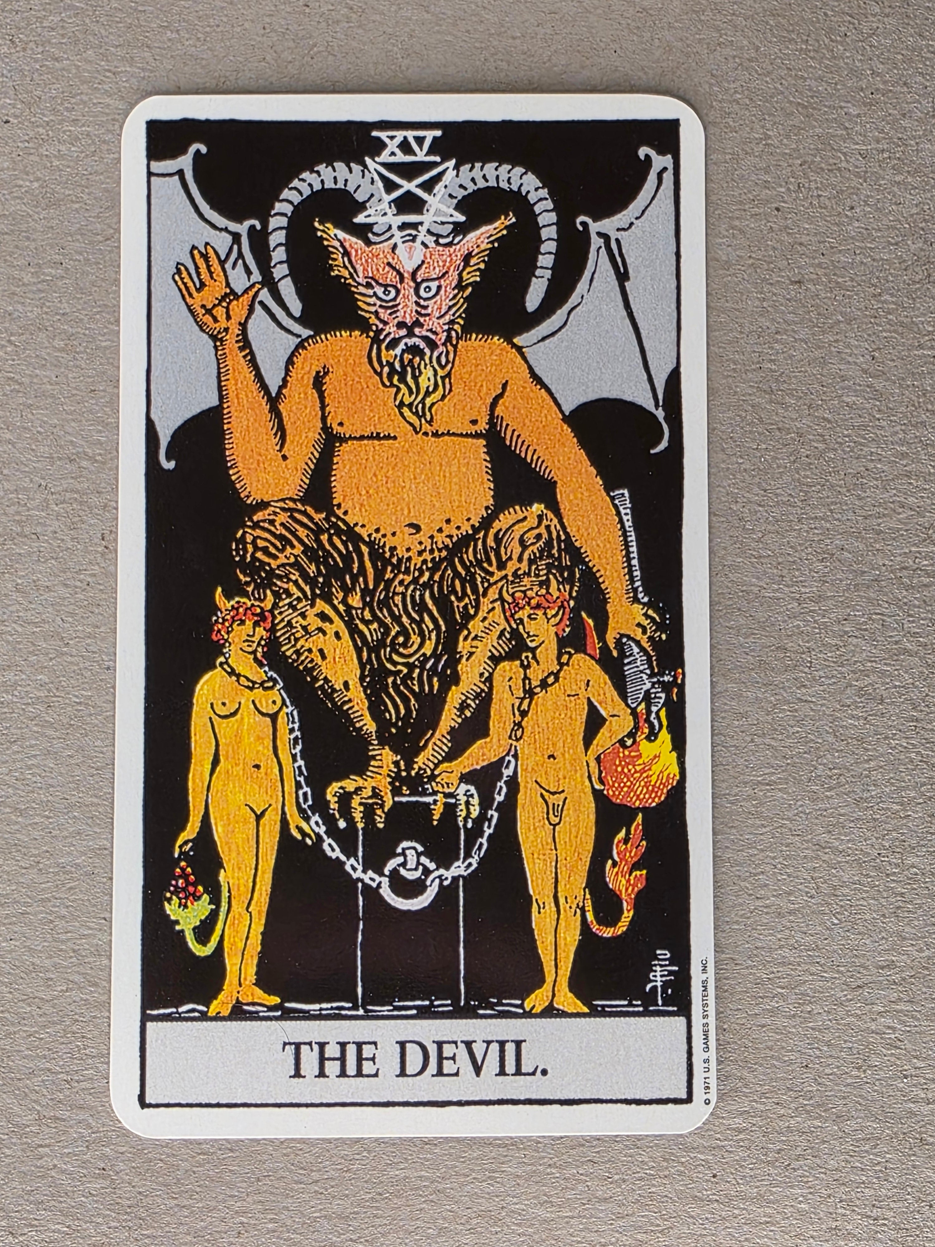 Rider Waite Tarot Devil Single Card Replacement