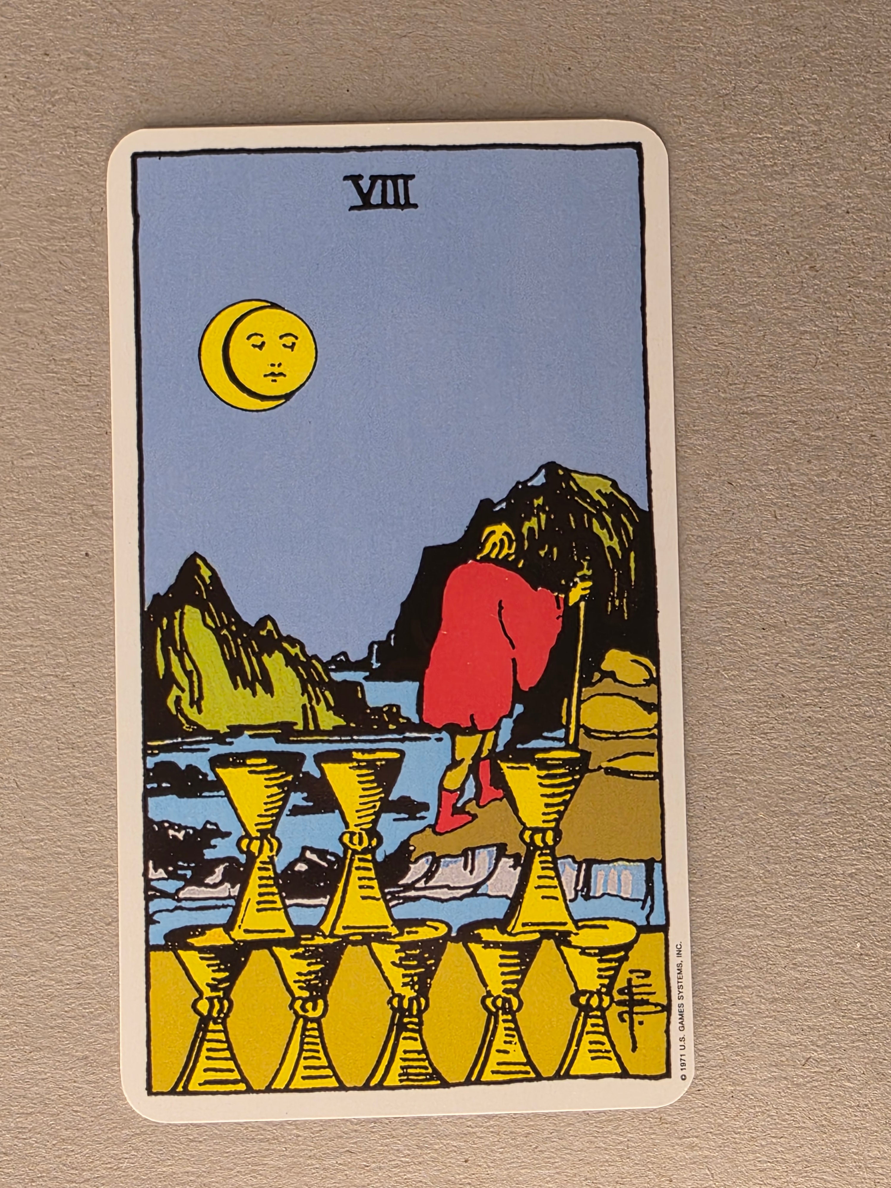 Rider Waite Tarot Eight of Cups Single Card Replacement