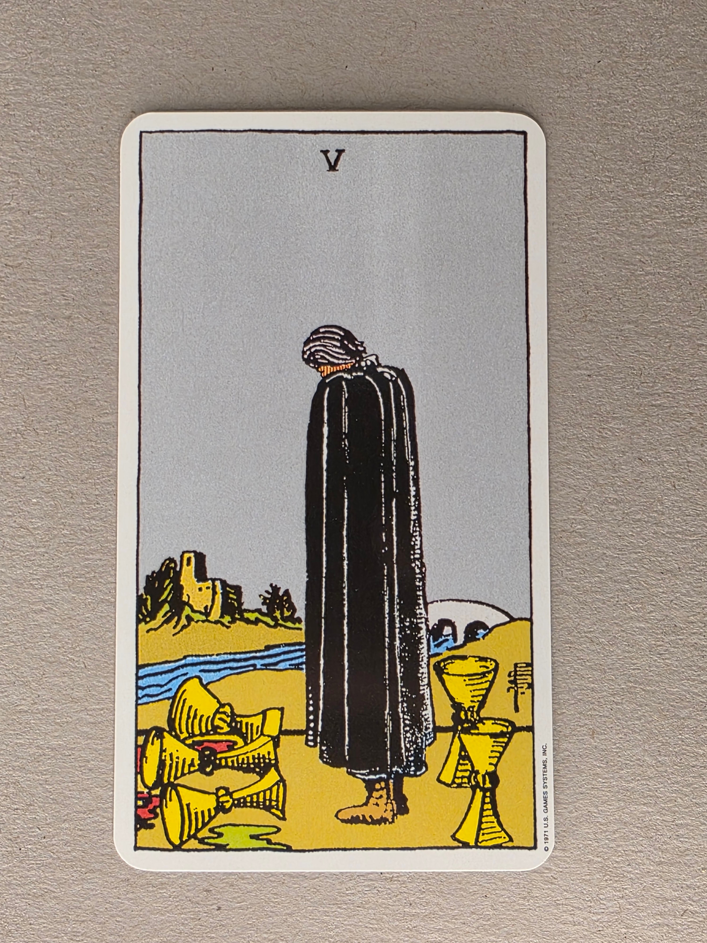 Rider Waite Tarot Five of Cups Single Card Replacement