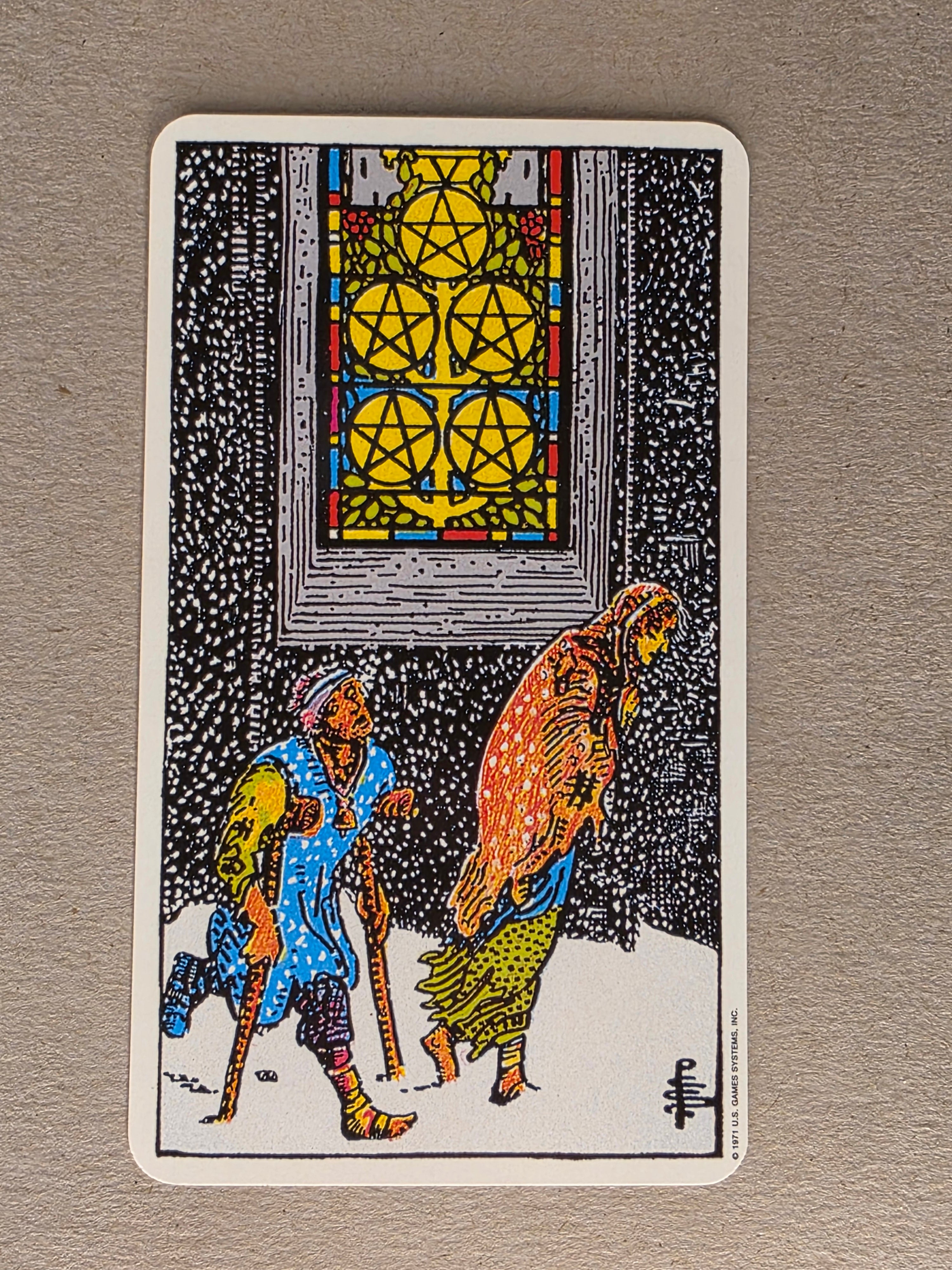 Rider Waite Tarot Five of Pentacles Single Card Replacement