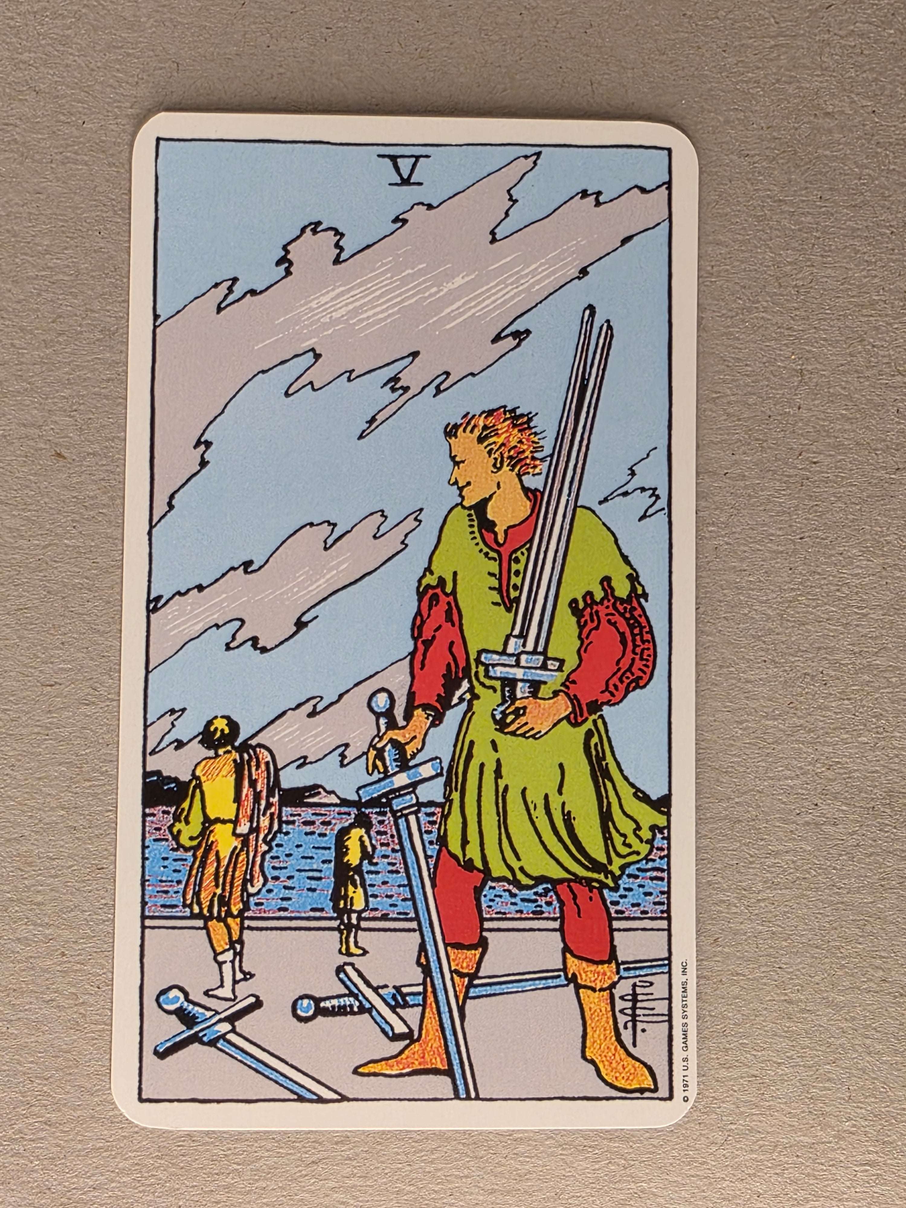 Rider Waite Tarot Five of Swords Single Card Replacement