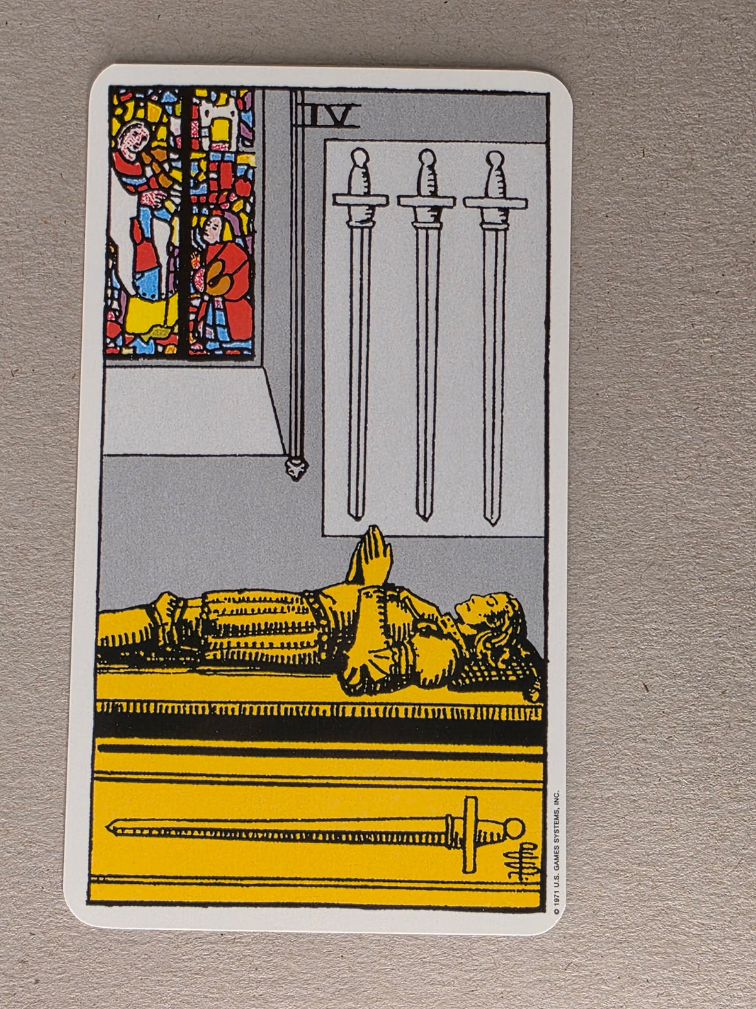 Rider Waite Tarot Four of Swords Single Card Replacement