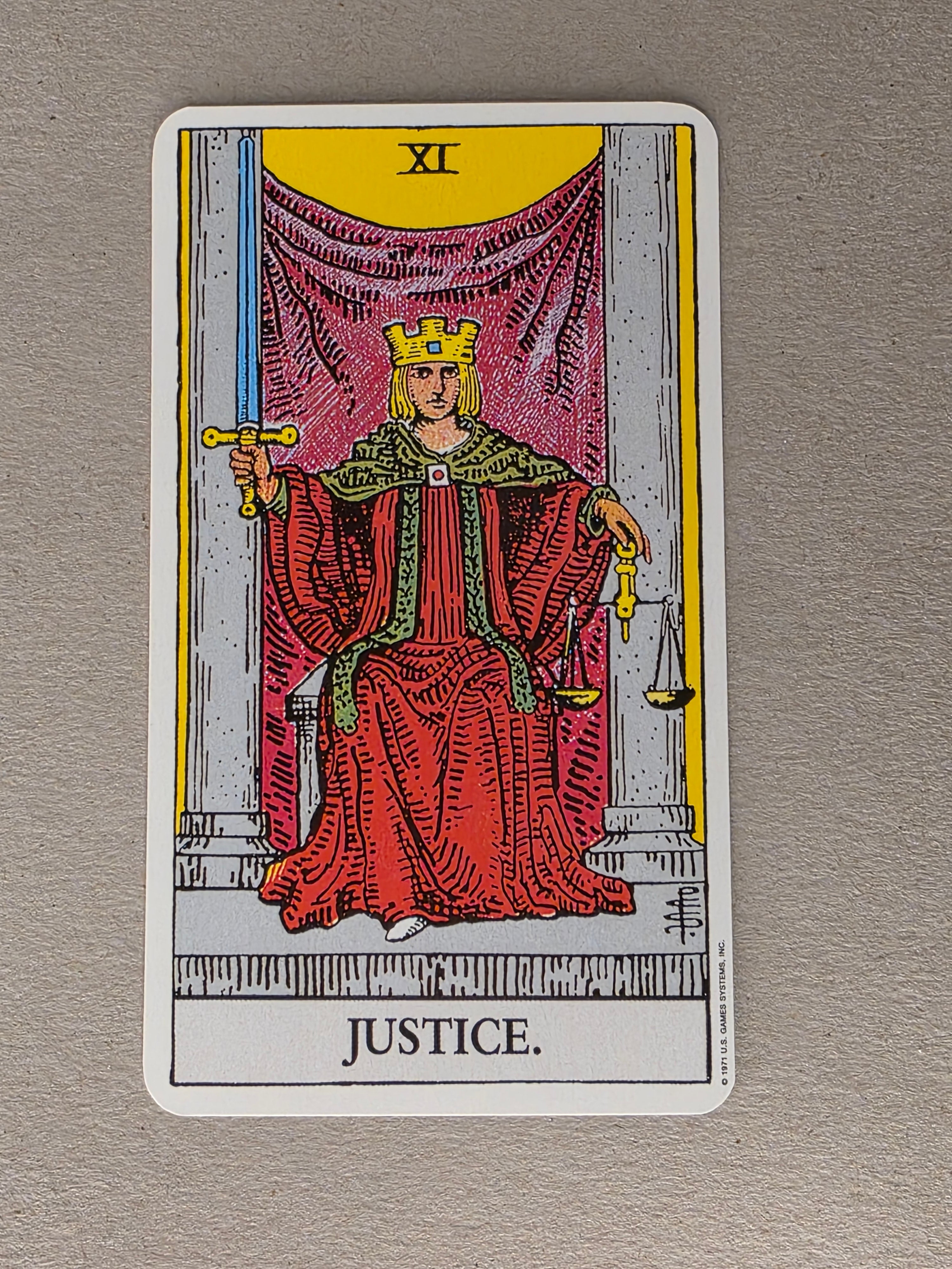 Rider Waite Tarot Justice Single Card Replacement