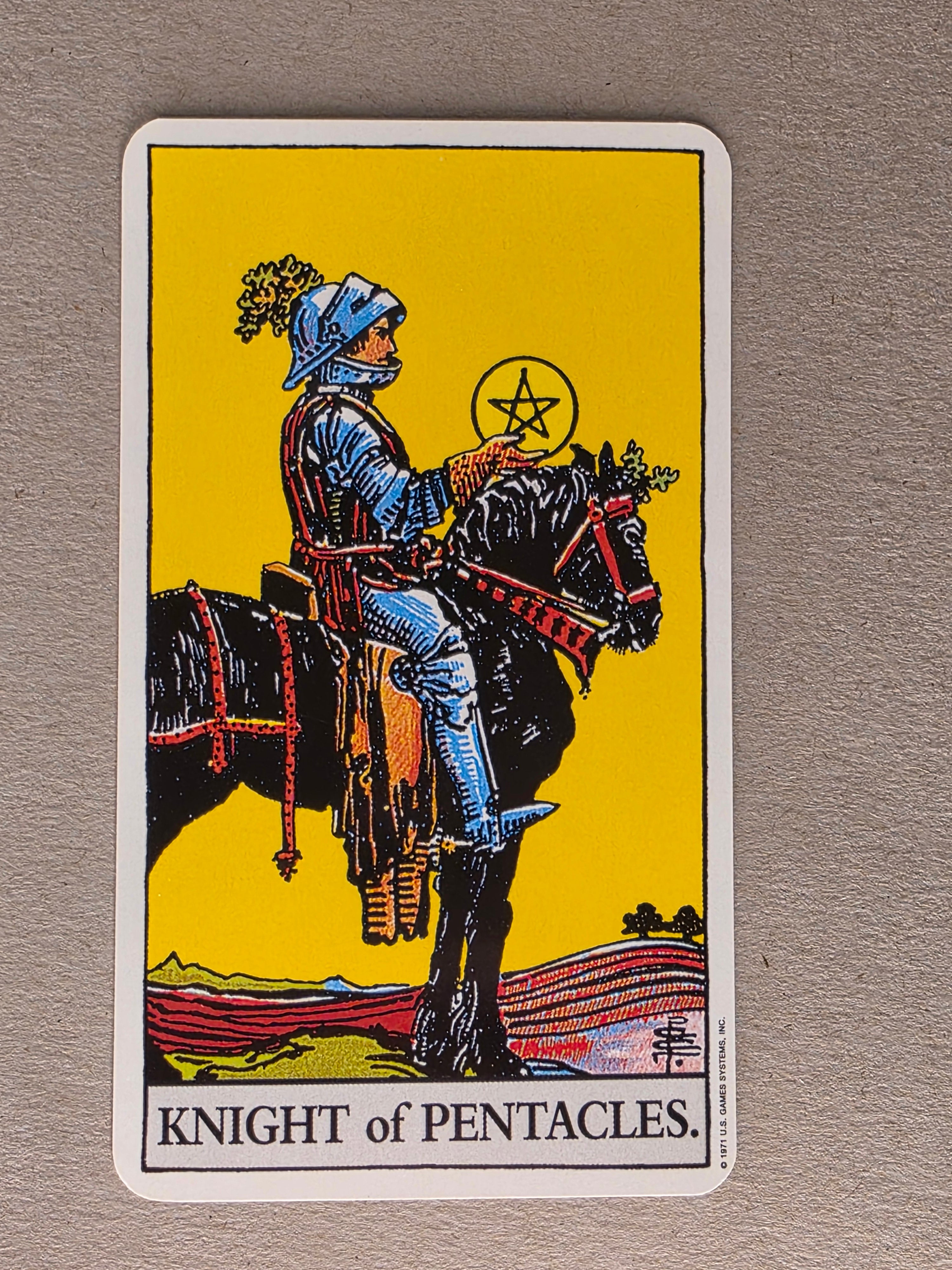 Rider Waite Tarot Knight of Pentacles Single Card Replacement