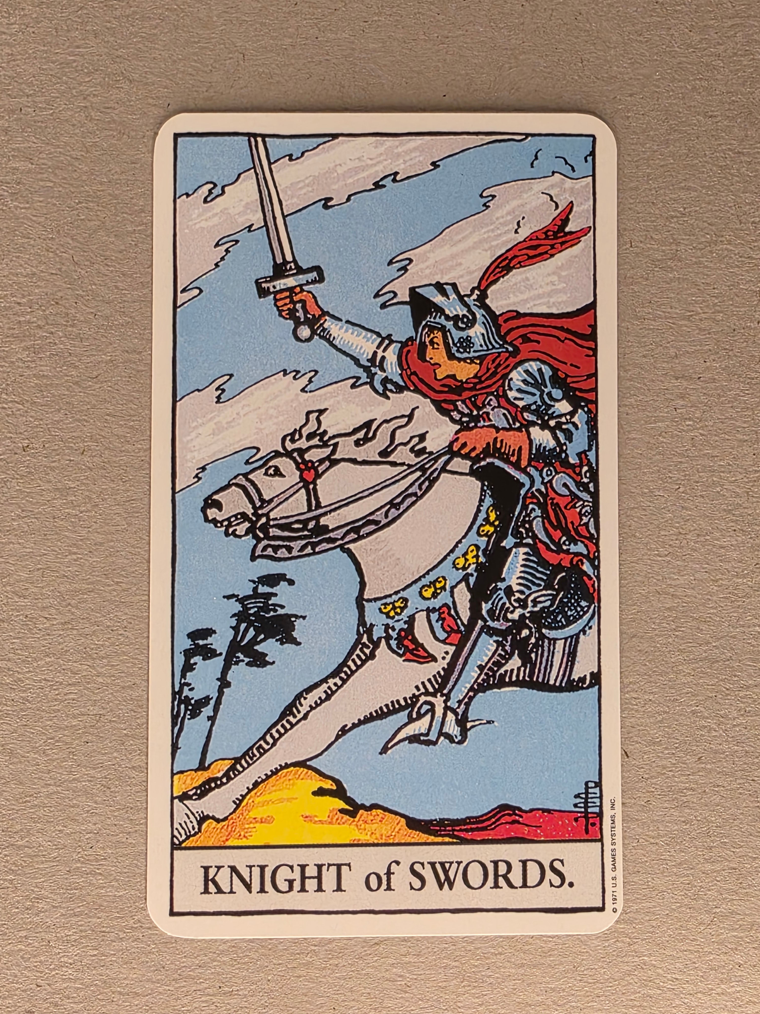 Rider Waite Tarot Knight of Swords Single Card Replacement