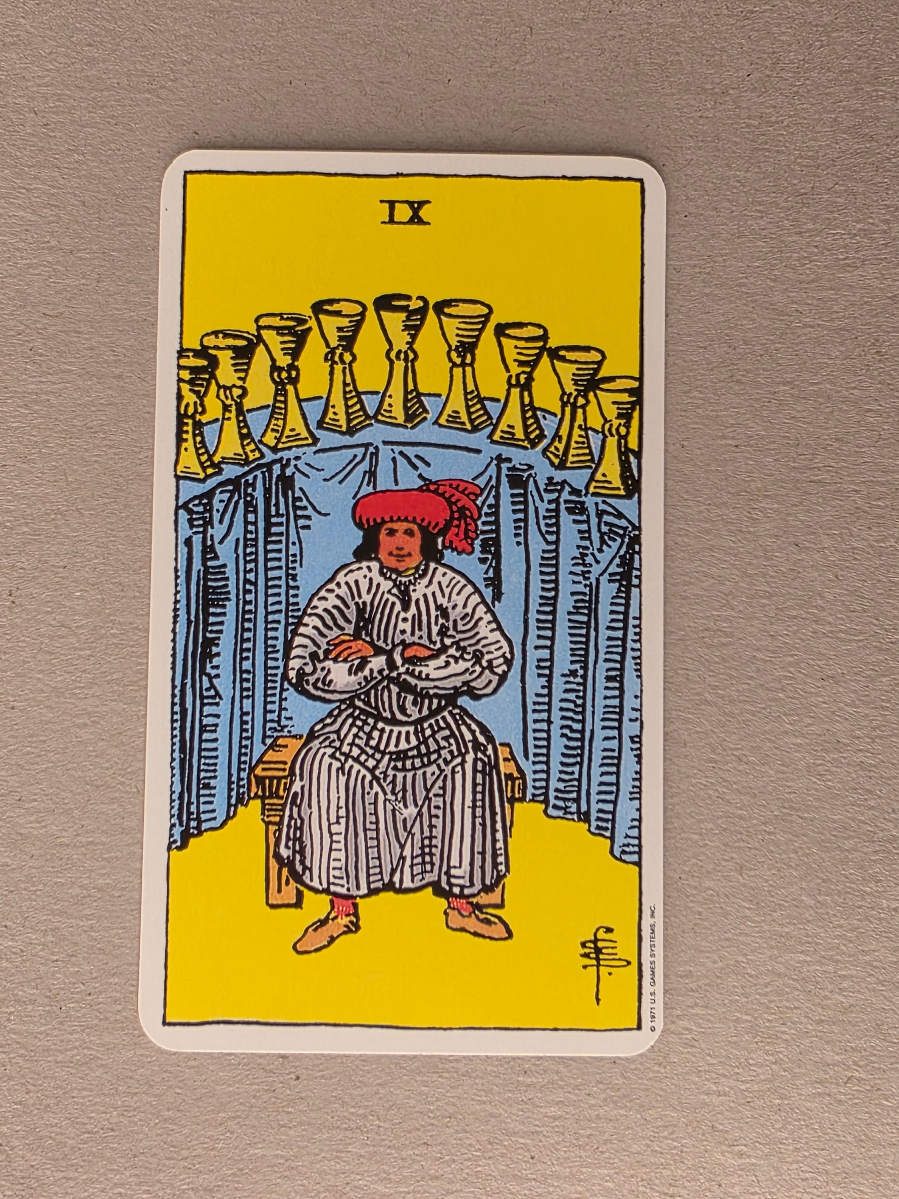 Rider Waite Tarot Nine of Cups Single Card Replacement