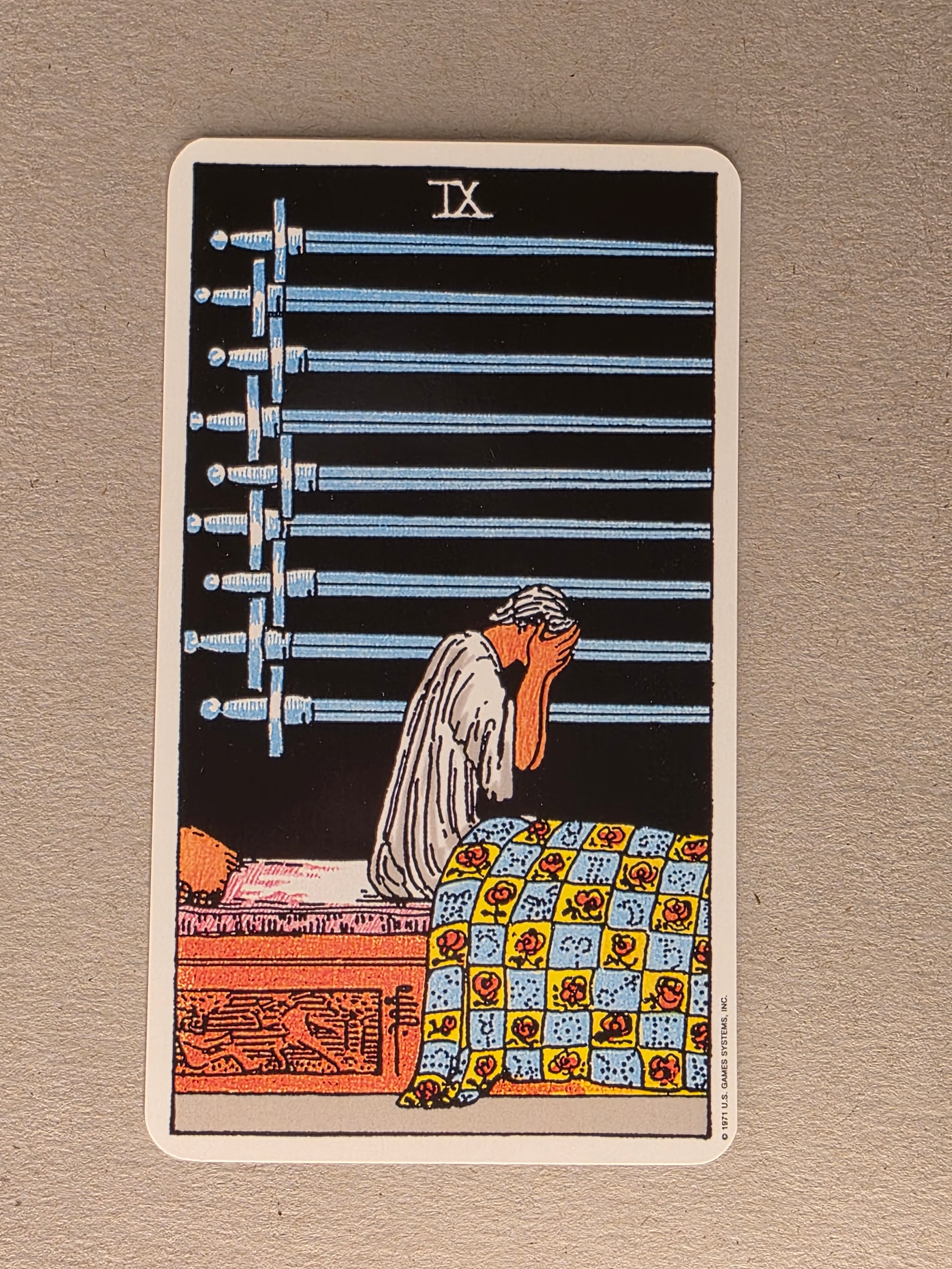Rider Waite Tarot Nine of Swords Single Card Replacement