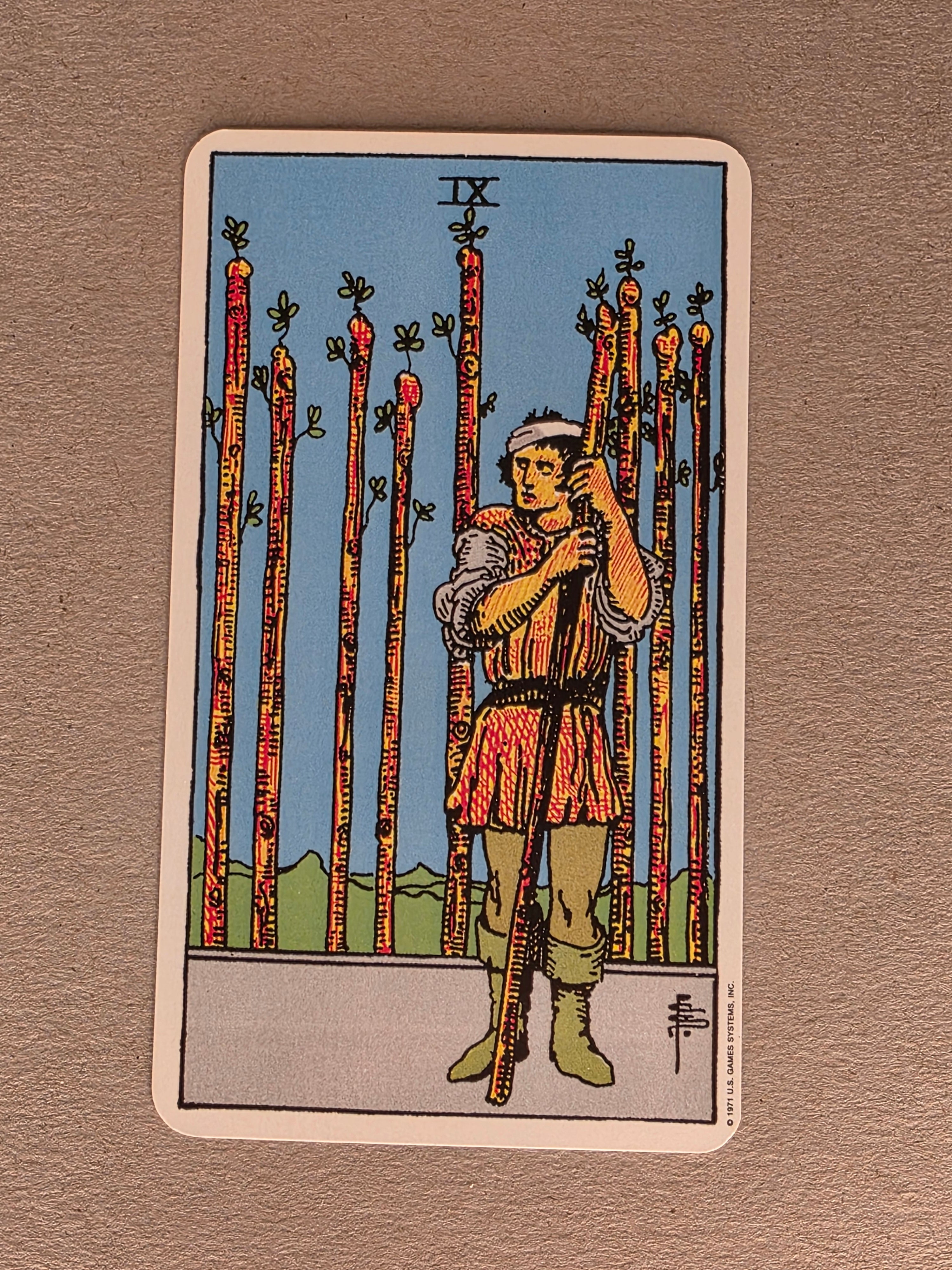 Rider Waite Tarot Nine of Wands Single Card Replacement