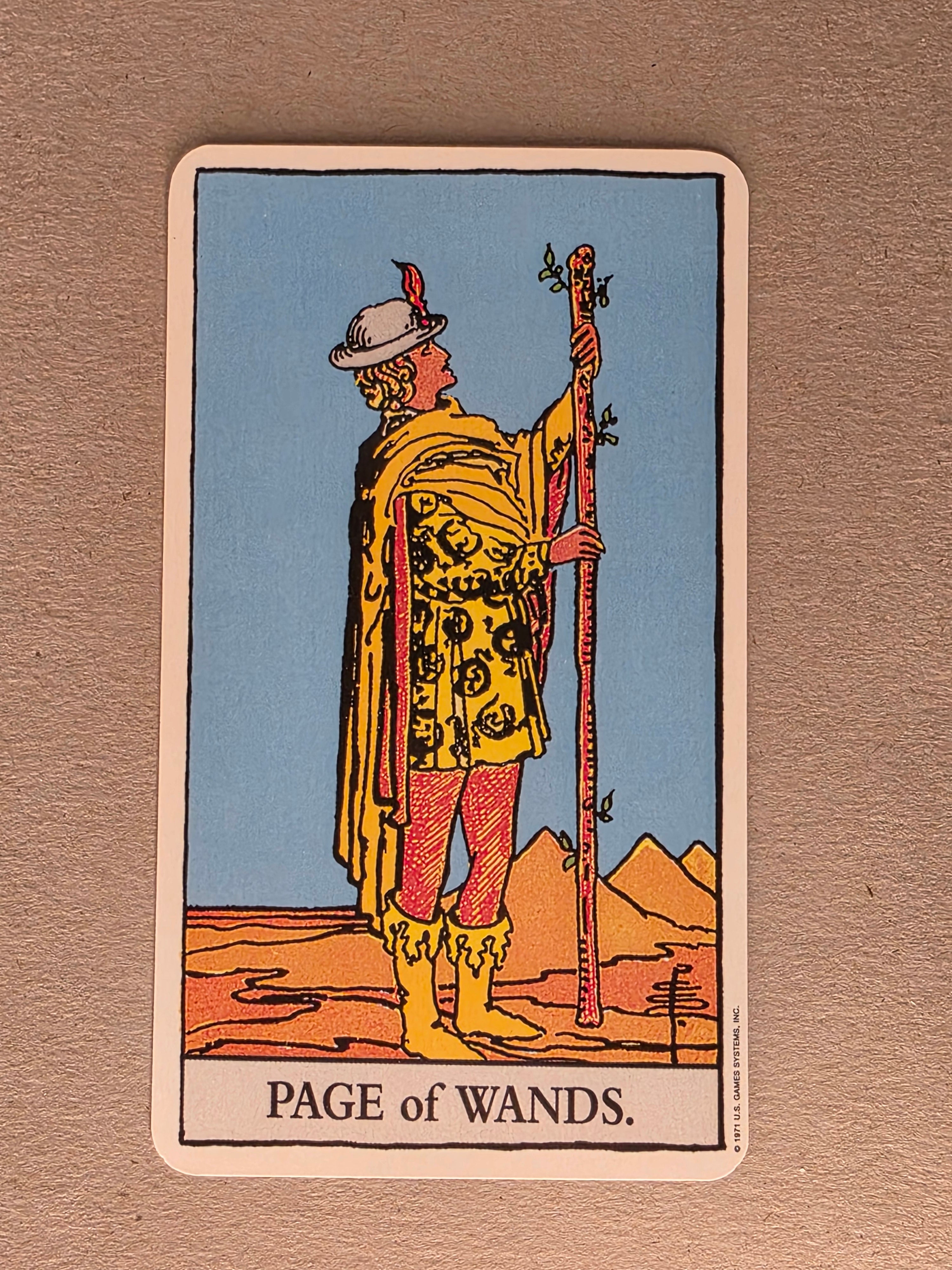 Rider Waite Tarot Page of Wands Single Card Replacement